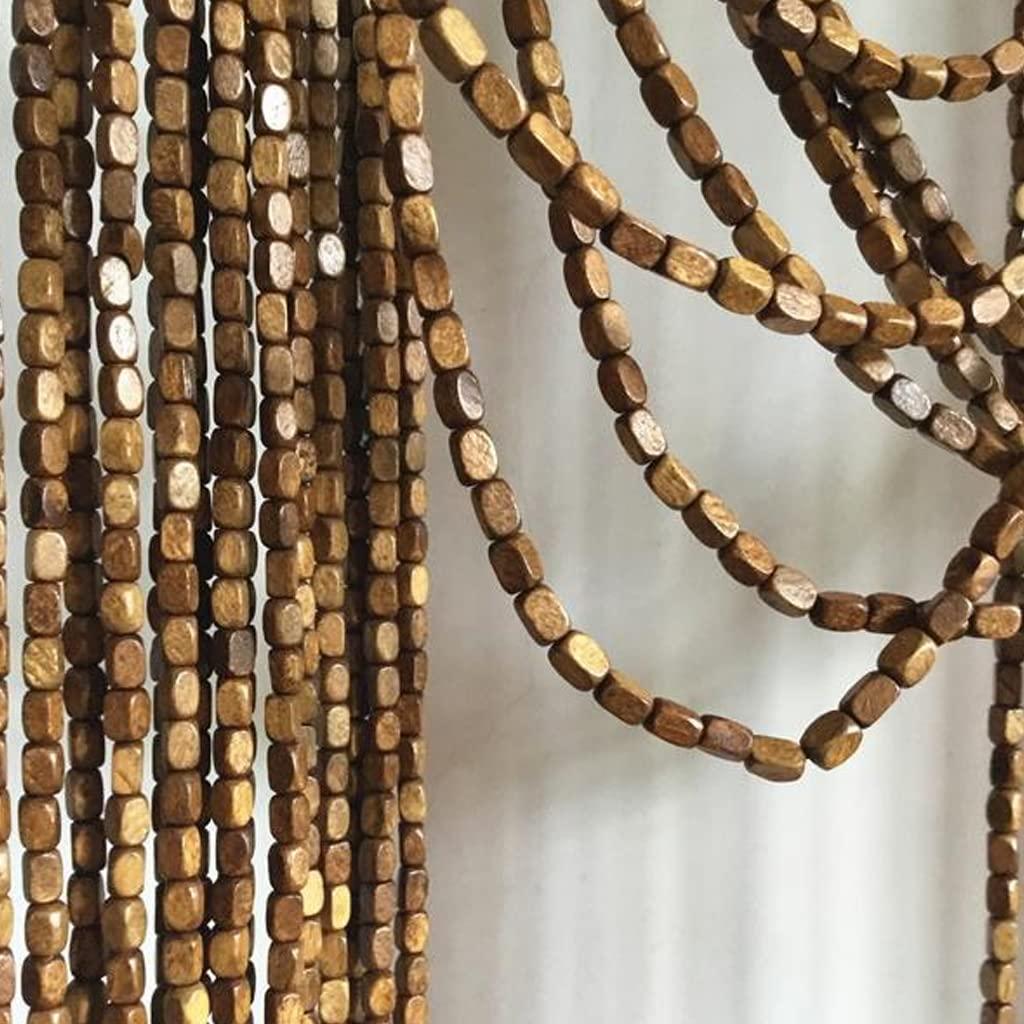 ZHOUXIAO ZHOUXIAO Room Divider Beads Curtains with Rods,Wood Beaded Curtains Door String Bead Curtain for Doorways, Room Divider Decor for Home Restaurant Hotel,Custom Size (Brown,70 Strands-100x200cm)
