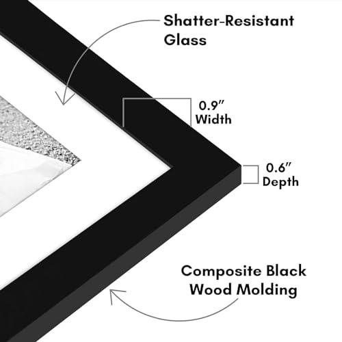 Americanflat Americanflat Set of 7 Picture Frames with Shatter-Resistant Glass - Gallery Wall Frame Set with One 11x14 Frame, Two 8x10 Frames, and Four 5x7 Frames - Signature Collection - Black