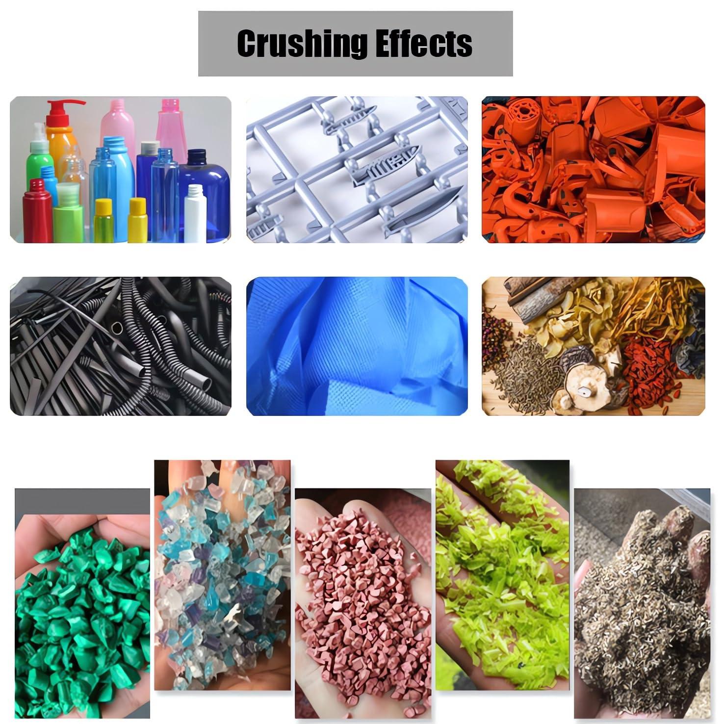 HayWHNKN HayWHNKN Electric Plastic Shredder Plastic Crusher Grinder Bottle Cans Crusher Chipper Granulator for Recycling Waste Plastic Scrap Crushing Machine Plastic Crusher for PC/PVC/Rubbler 220V 2.2KW