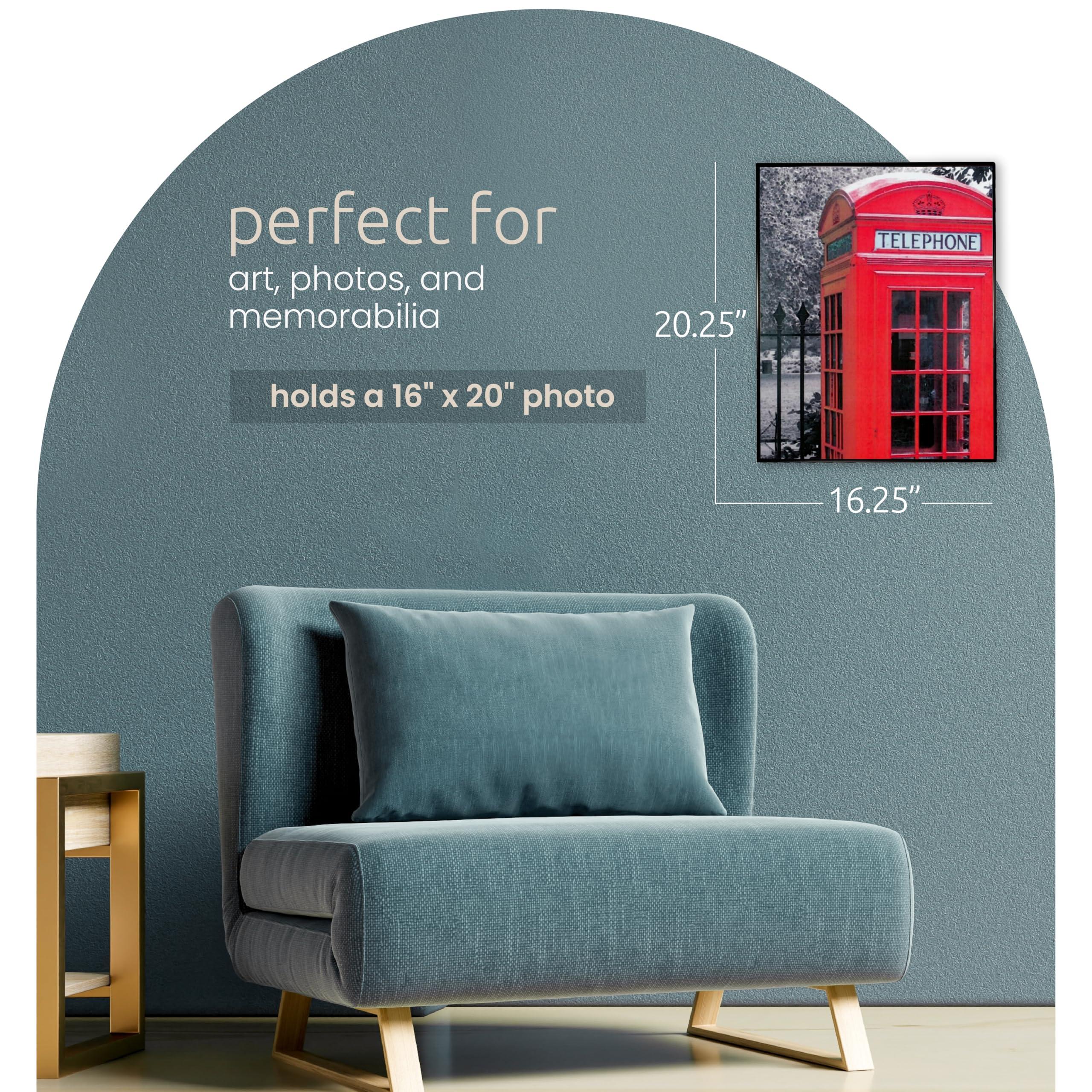 Kiera Grace Kiera Grace Uptown Aluminum Hanging Poster Frame, Sleek Picture Frame with Glass Cover, Perfect for Pictures, Photos, and Art Prints, Matte Black, 11.25\" x 14.25\"