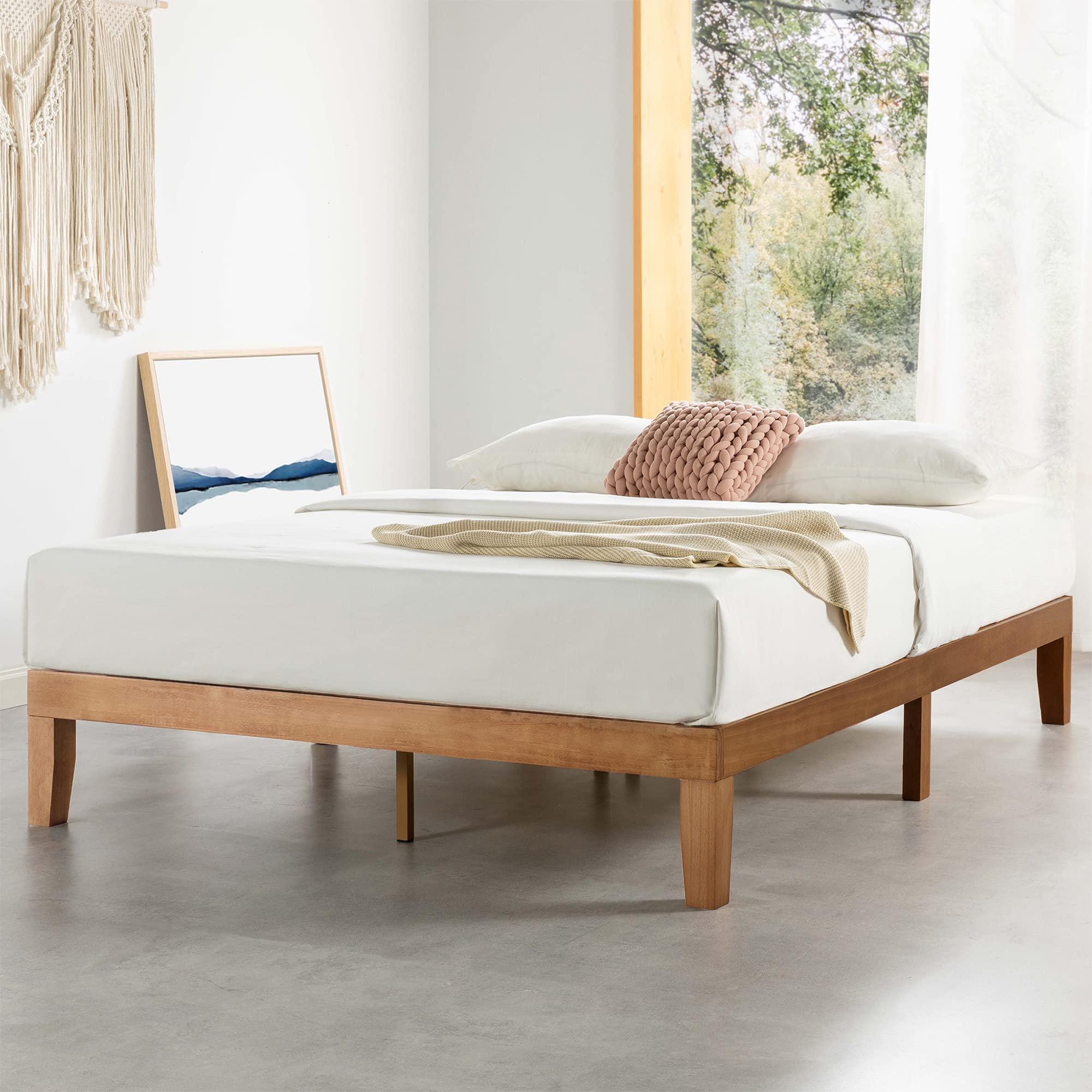 Mellow Mellow Naturalista Classic - 12 Inch Solid Wood Platform Bed with Wooden Slats, No Box Spring Needed, Easy Assembly, Full, Natural Pine
