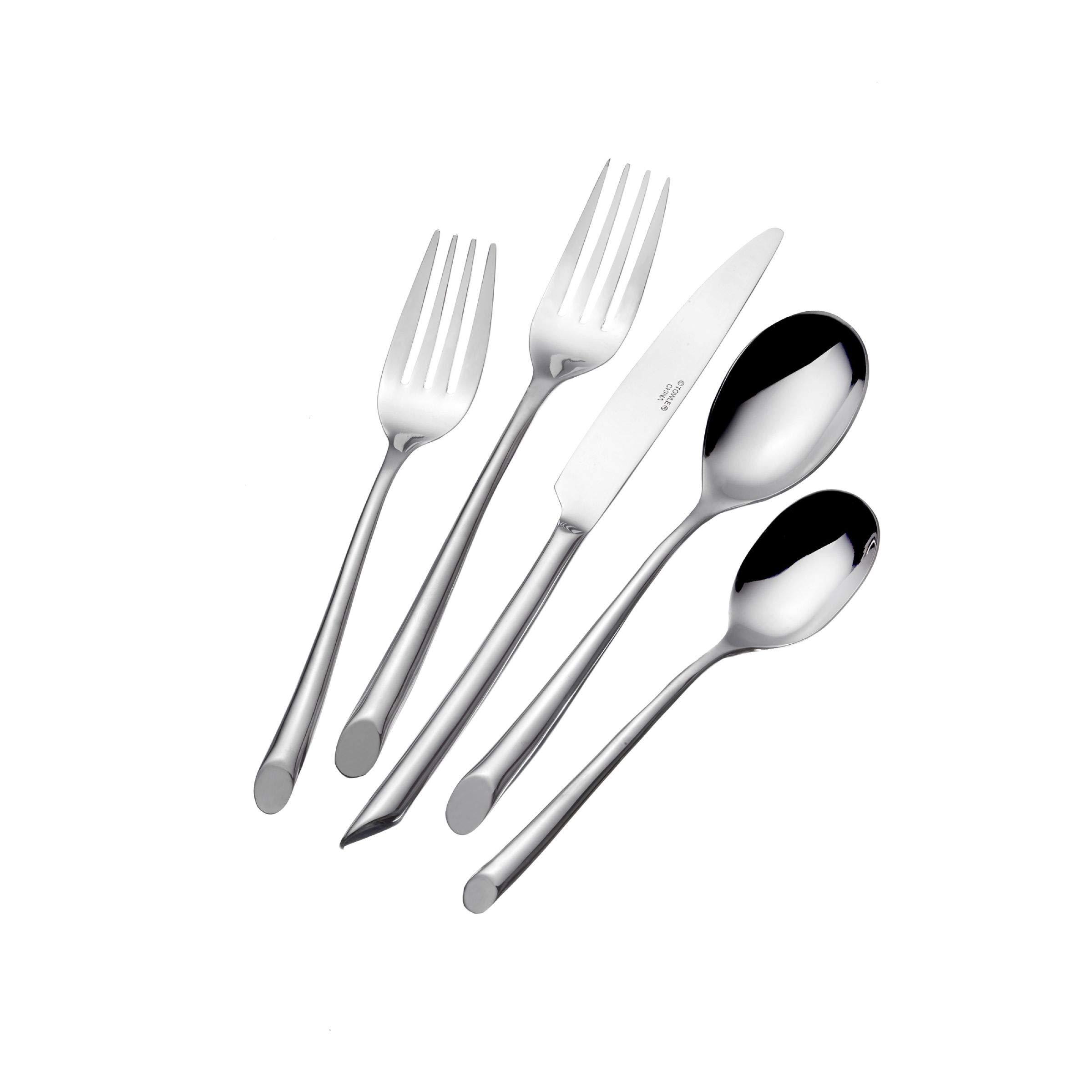 Towle Towle Living Wave Flatware Service for 4, 20 Piece Set, 18/0 Stainless Steel, Silverware Set