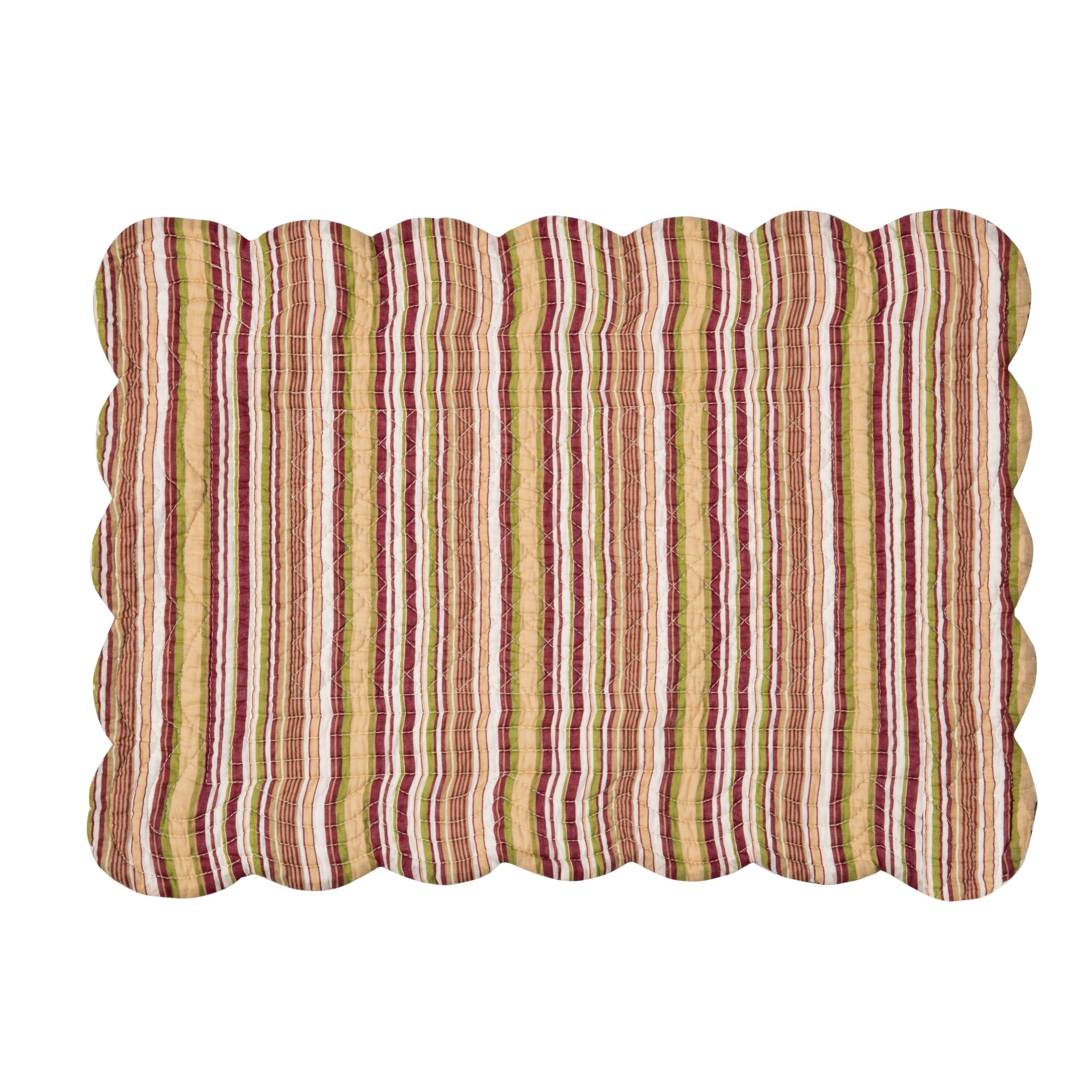 C&F Home C&F Home Amara Floral Cotton Quilted Reversible Placemat Set of 6 Green