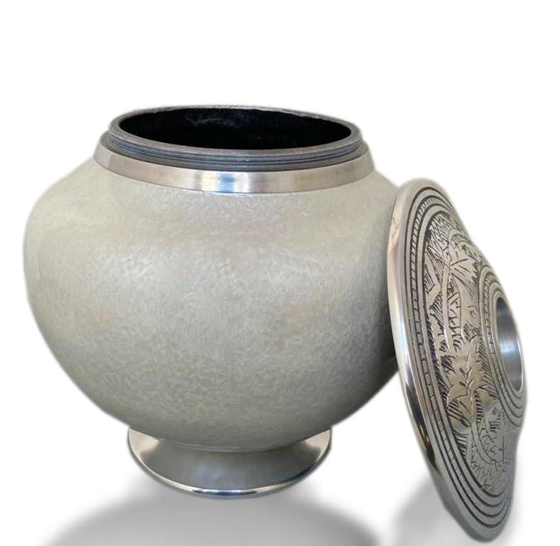 BOLD & DIVINE BOLD & DIVINE Cremation Urns for Human Ashes Adult - Large White Candle Urn - Decorative Urn for Ashes Display at Home Beautiful