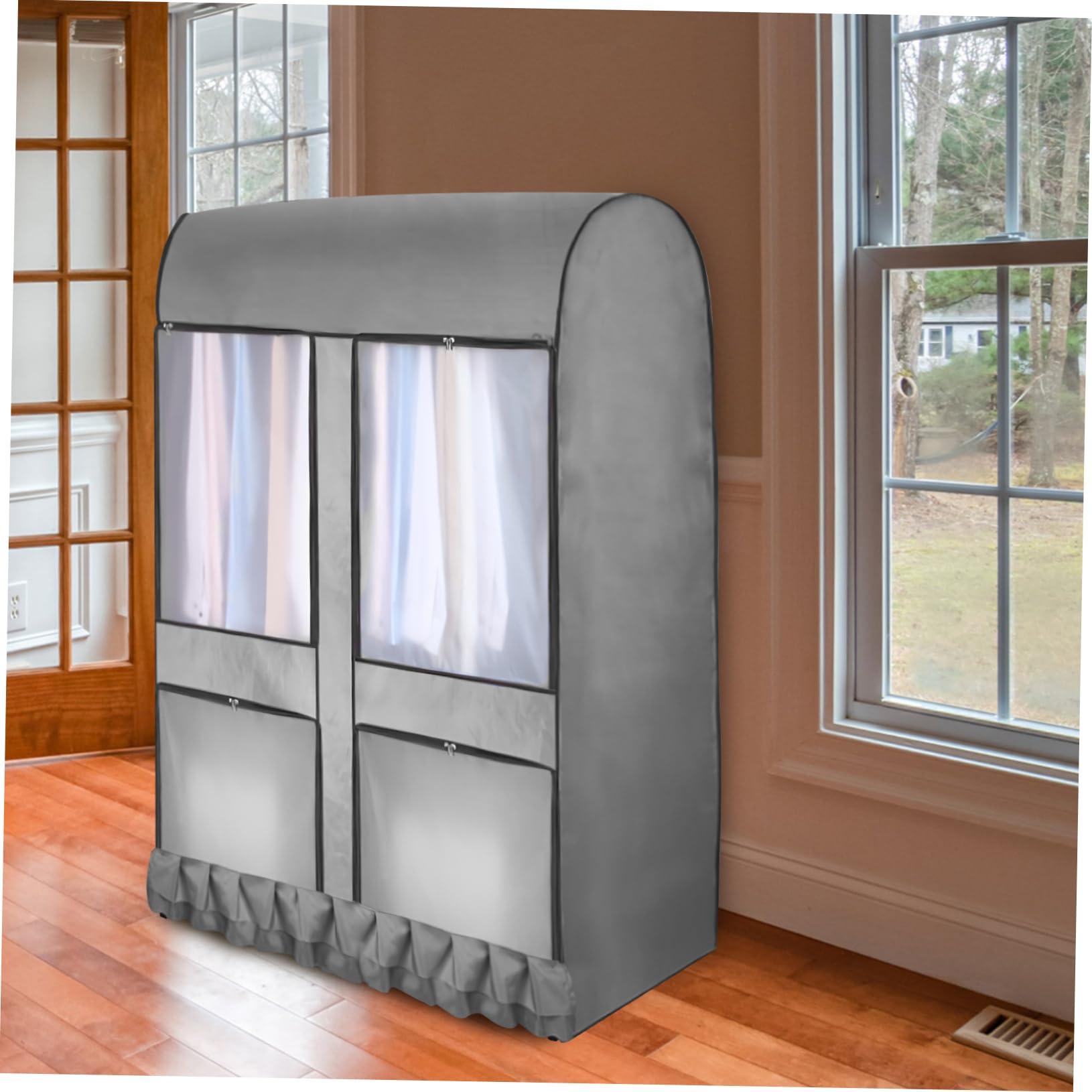 Amosfun Amosfun Cover Clothes Rack Clothes Hanger Cover Wardrobe Cover Hanging Garment Bag Gray/medium Size