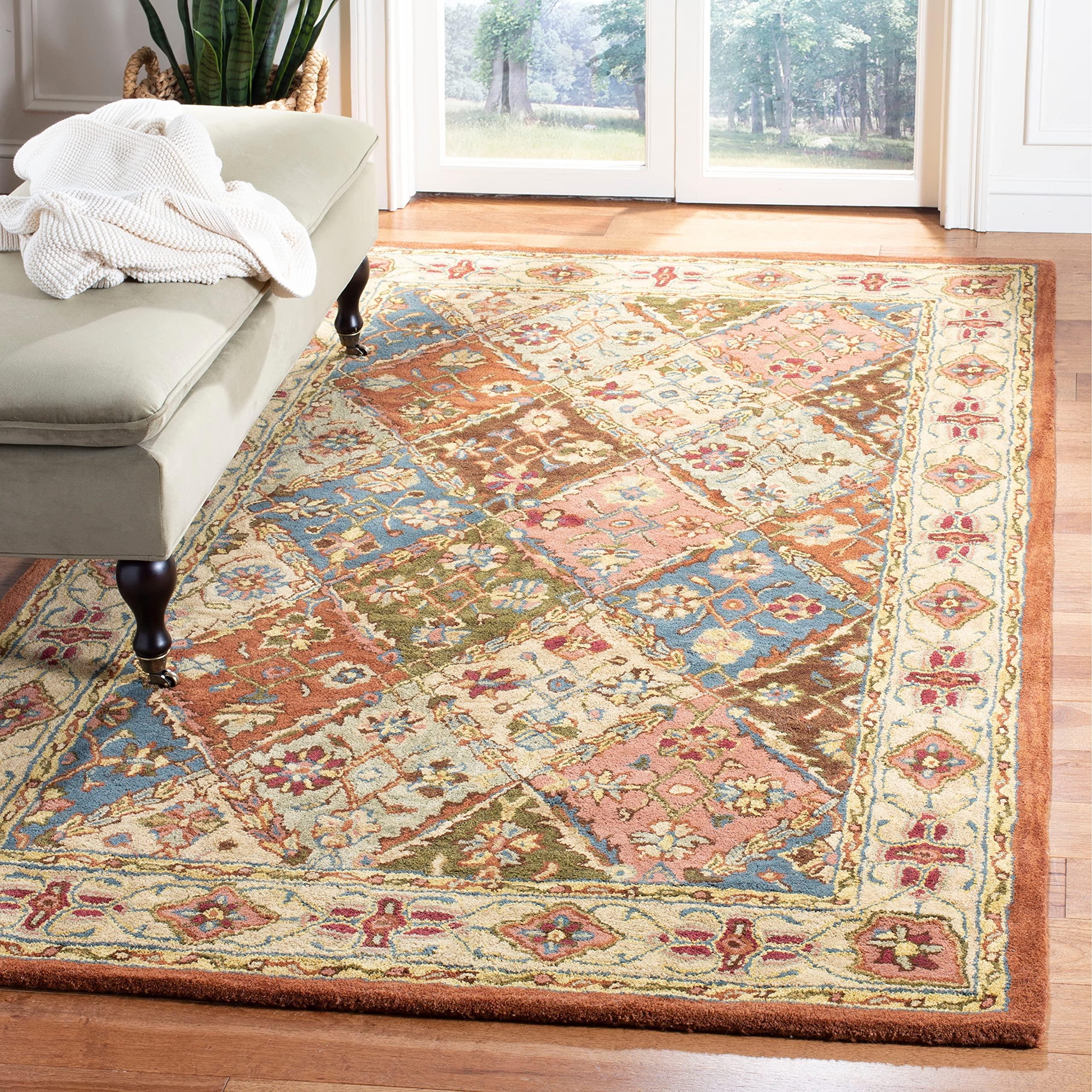 Safavieh SAFAVIEH Heritage Collection 2'3" x 8' Beige / Beige HG316A Handmade Traditional Oriental Premium Wool Runner Rug