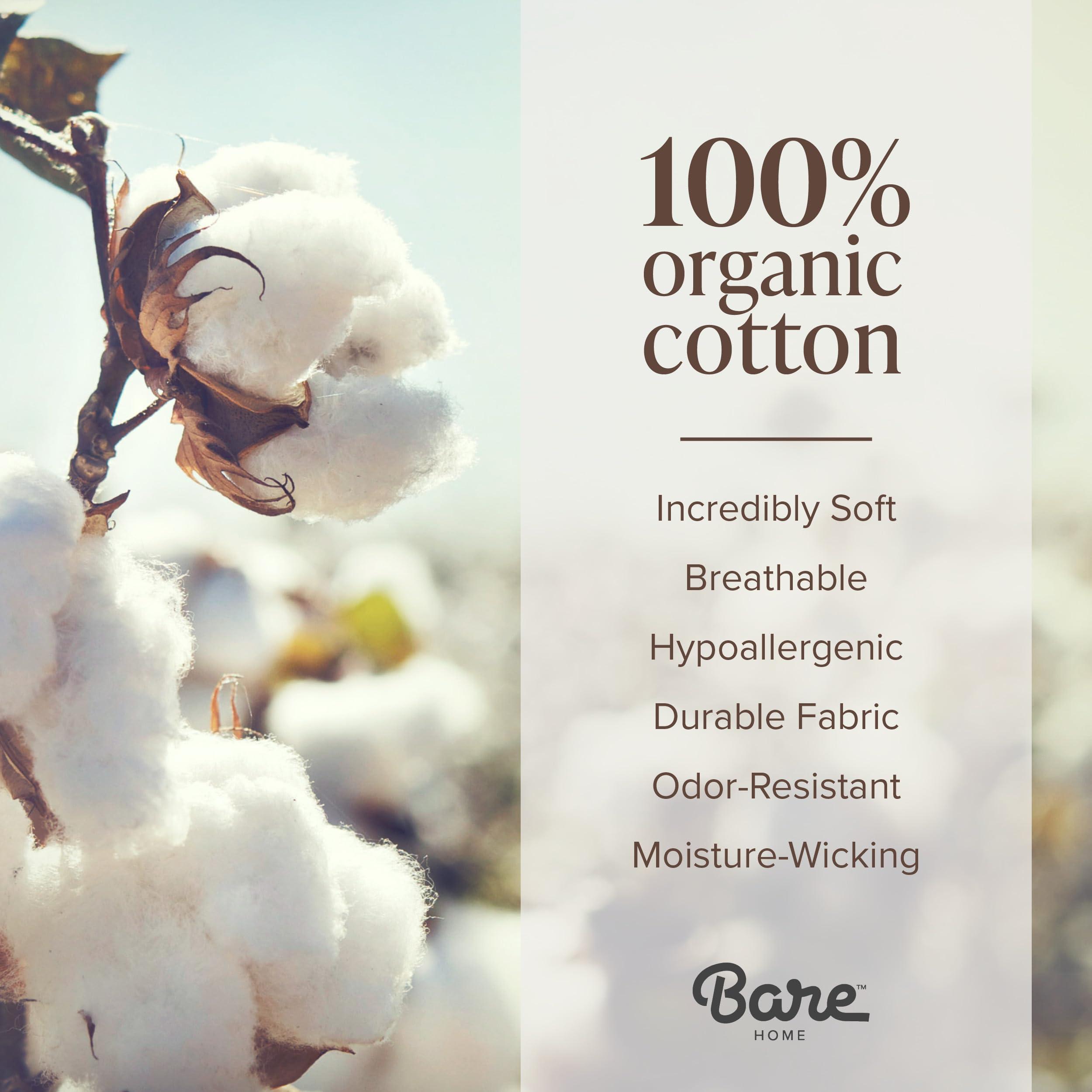 Bare Home Bare Home 100% Organic Cotton Jersey Sheet Set, Ultra Soft, 100% Cotton - Sheet Set & Pillowcases - Deep Pocket Bed Sheets (Split King, Black)