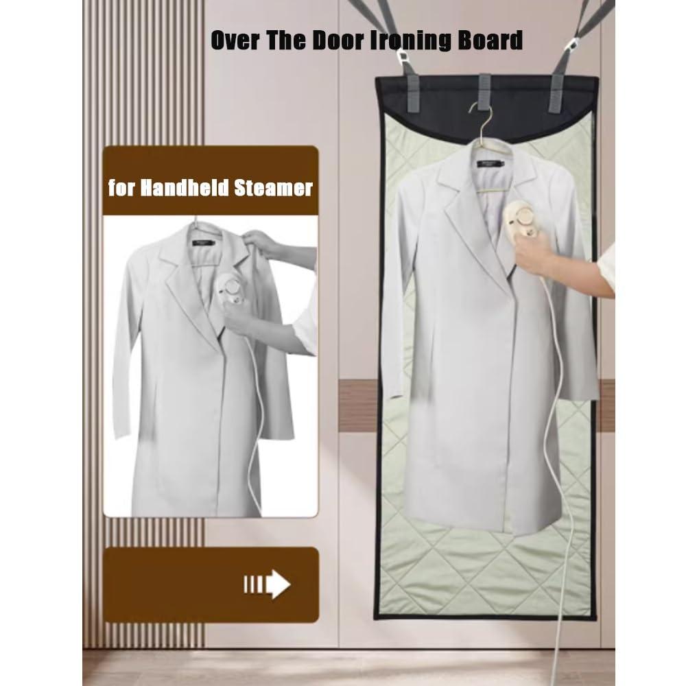 BERWDUXA BERWDUXA Over The Door Steamboard Press Pad, Vertical Hanging Clothes Ironing Board, for Handheld Steamer, Foldable Heat Resistant Clothing Care Steam Pad, with Glove(Pad)