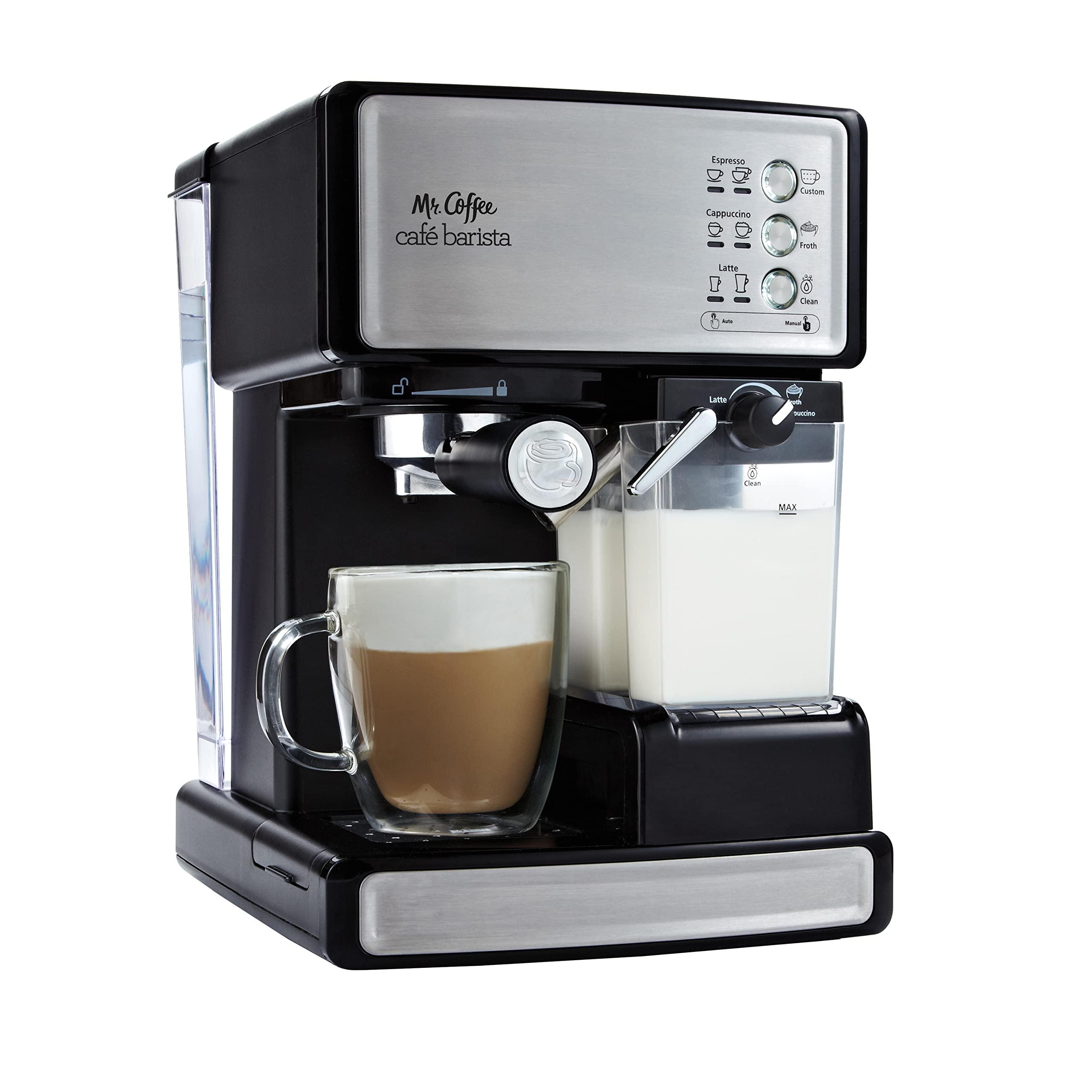 Mr. Coffee Mr. Coffee Espresso and Cappuccino Machine, Stainless Steel, Programmable Coffee Maker with Automatic Milk Frother, 15-Bar Pump, Ideal for Home Baristas
