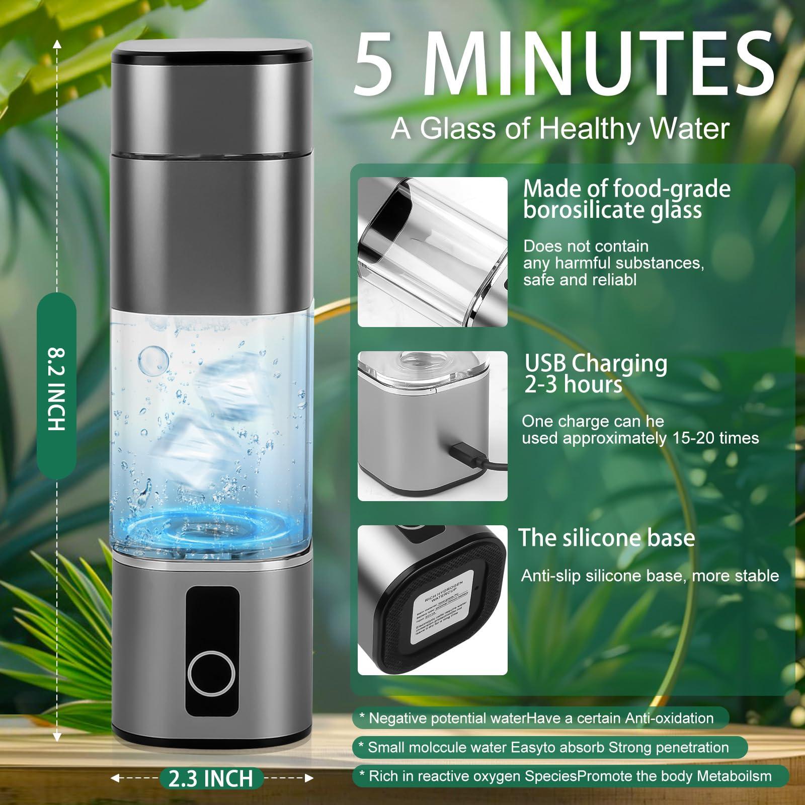 MG rack YF MG rack YF Hydrogen Water Bottles - New Upgrade Hydrogen Water Bottle Generator & Ionizer, 3500PPB Hydrogen Generator for Rich Alkaline Ionized Water, Portable Water Ionizer System