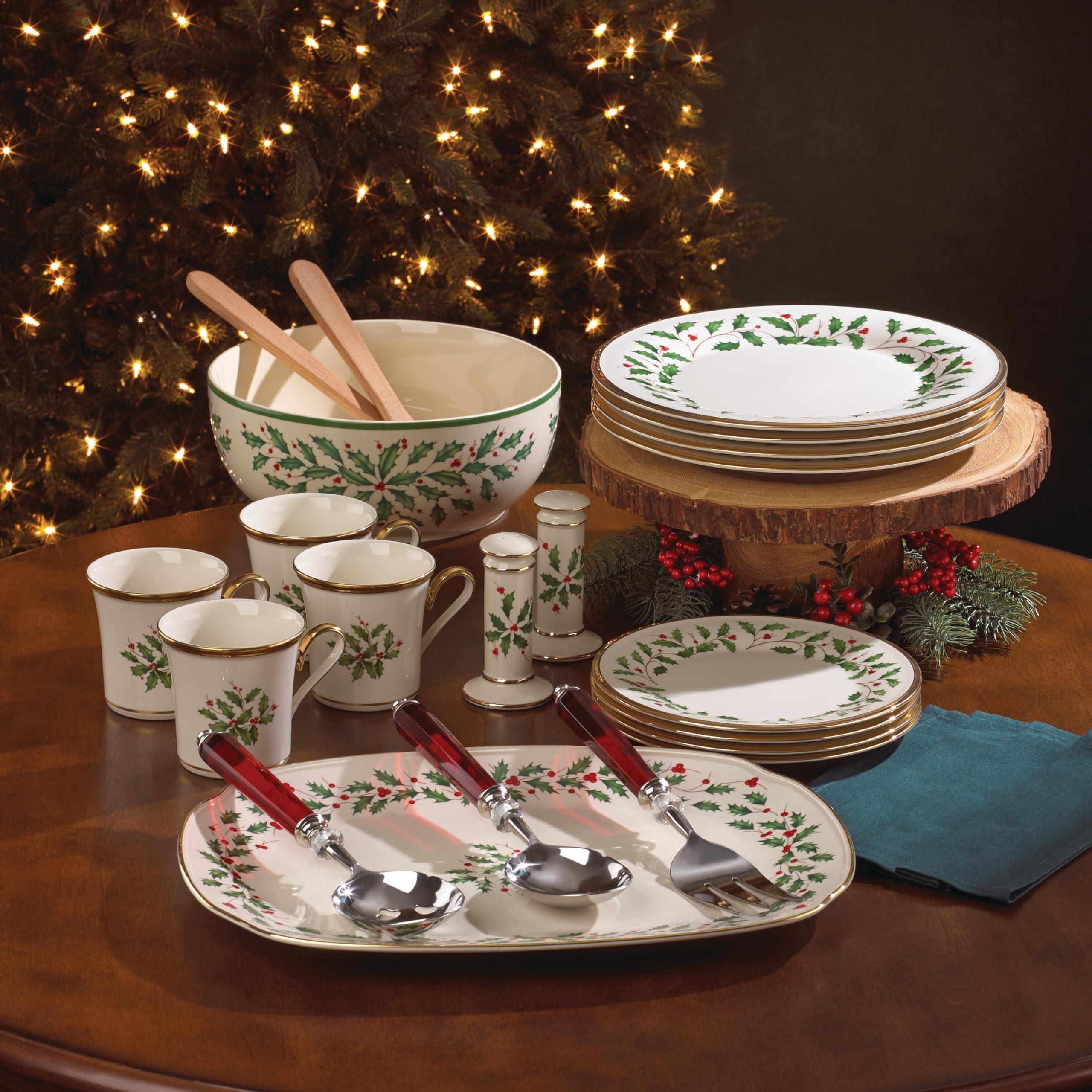 Lenox Lenox 6122048 Holiday 12-Piece-Plate-&-Mug Set, Christmas Dinnerware, Hosting