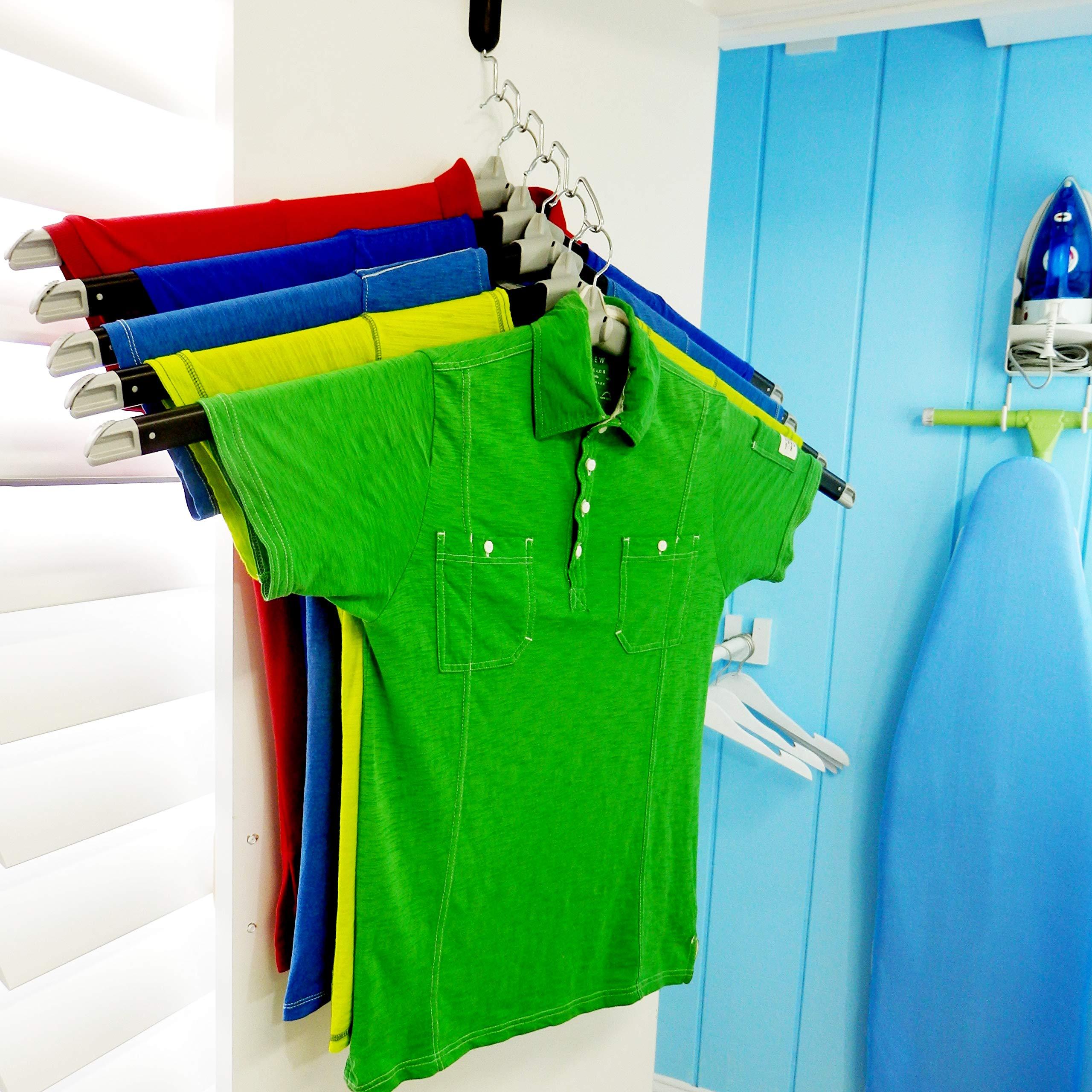 Mr. Laundry Clothes Drying Rack - Laundry Butler 5 Hanger Deluxe Set - Energy and Space Saving Design