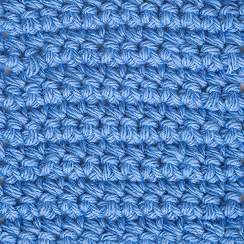 Bernat Bernat Handicrafter Cotton Solids Yarn, 1.75 oz, Gauge 4 Medium, 100% Cotton, Blueberry
