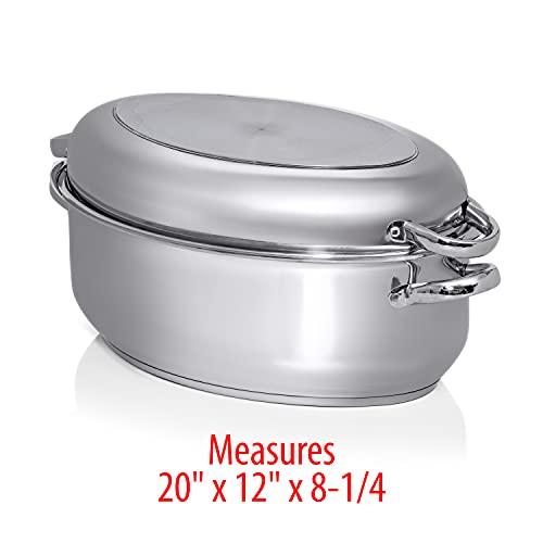 Precise Heat Precise Heat KTROAST3 Roaster, 20 inches, Stainless Steel