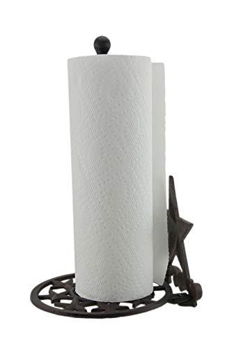 western Rustic Brown Cast Iron Western Star Paper Towel Holder
