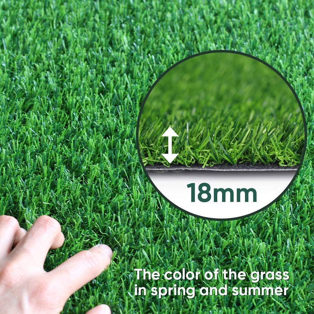 LITA Realistic Artificial Grass Turf Lawn-8 x 10 Feet, 0.7" Indoor Outdoor Garden Lawn Landscape Synthetic Grass Mat Fake Grass Rug