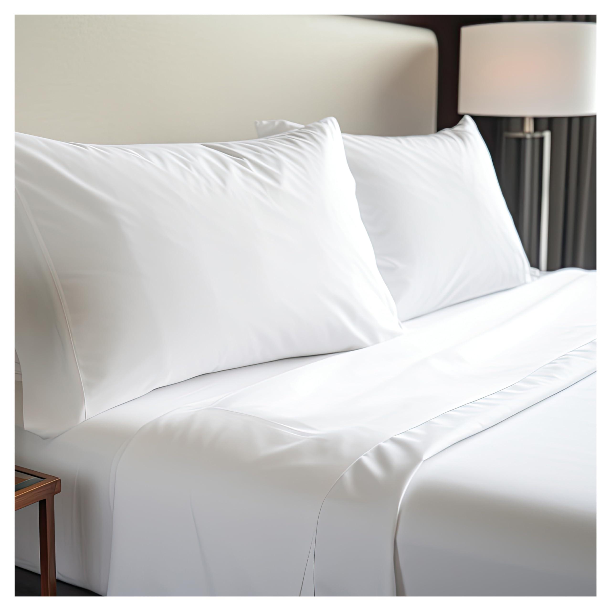 The Cotton Hub Cal-King Size 4-Piece Sheet Set 600 Thread Count Premium Soft Combed Cotton Bed Sheets fits up to 14-16 inch Deep Pocket (Stripe, Peach)