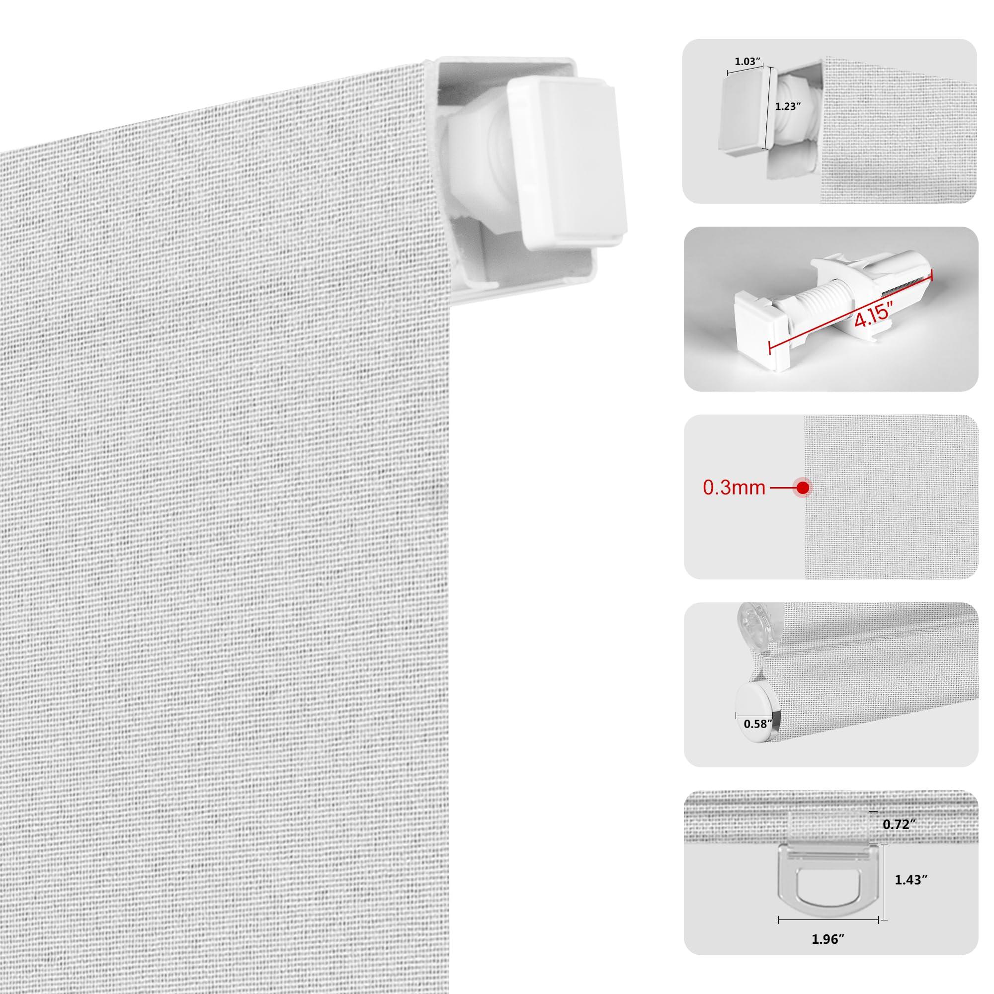 BERISSA BERISSA No Drill Cordless Roman Shades for Window, Blackout Roman Blinds Room Darkening Roll up Blinds Easy Install Linen Roman Window Shades for Inside Mount,78" W x 80" H,Jacquard White