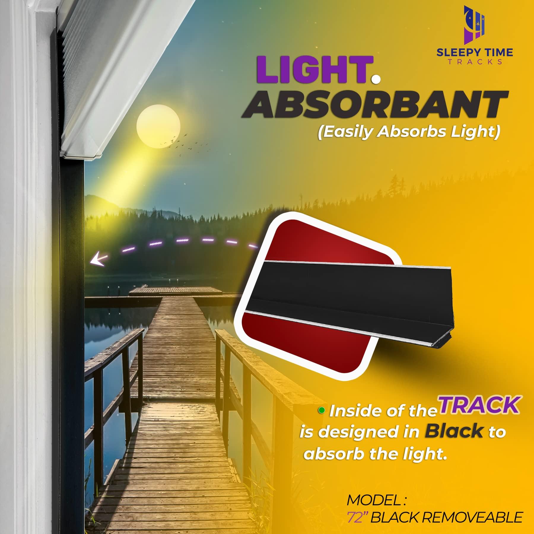 Sleepy Time Tracks Sleepy Time Tracks- Light Gap Blocker for Cellular and Window Shades. Effective at Light Blocking Along The Edges of Your Blackout Shades (72\" Black Removable)