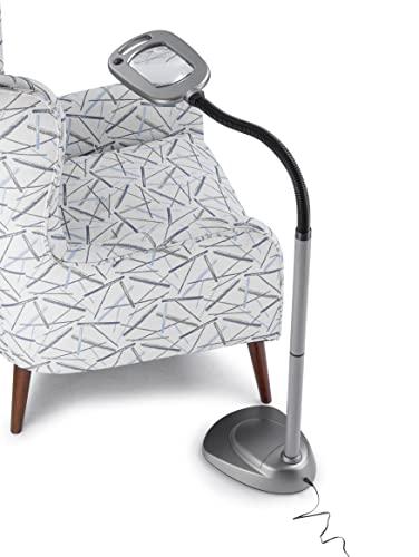 LIGHT IT! LIGHT IT! By Fulcrum, 20072-401 MultiFlex LED Floor Magnifier Lamp, Silver, Single pack