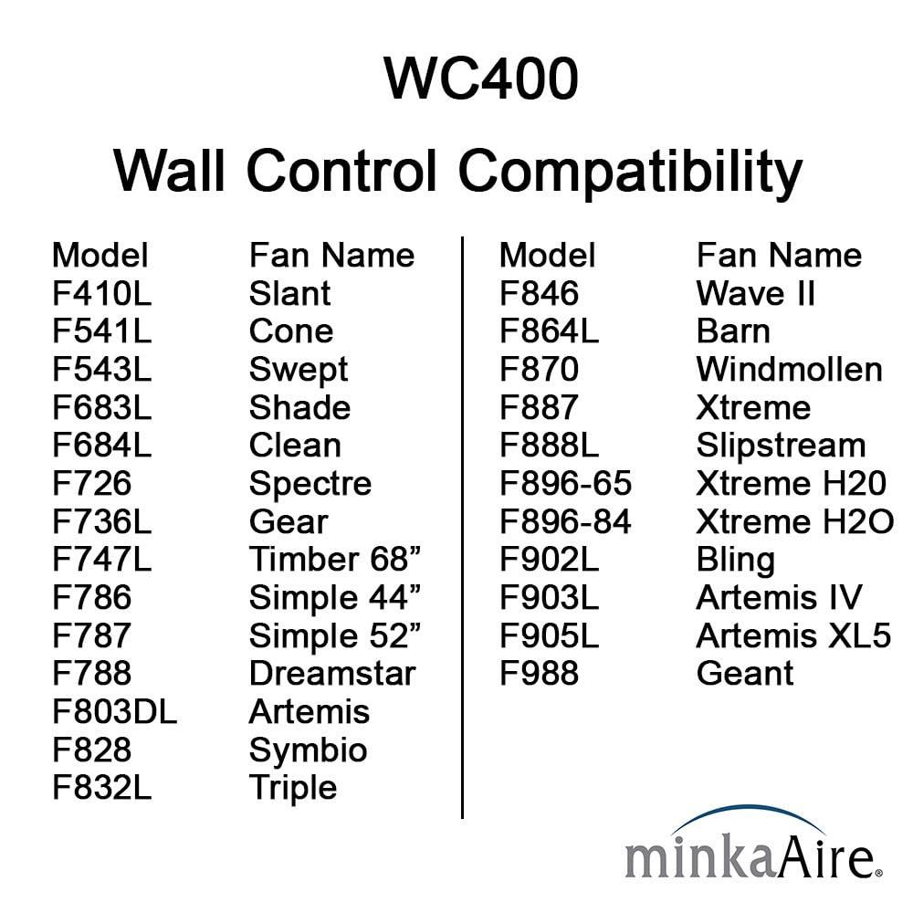 MINKA-AIRE Minka Aire WC400 DC Wall Control or Remote w/Full Function, White