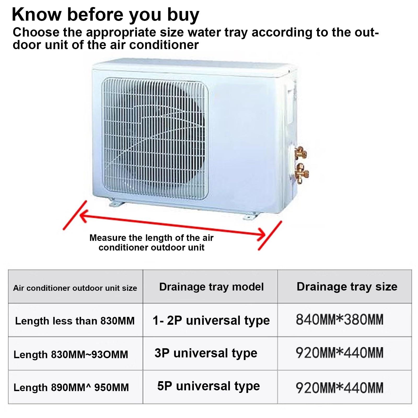 WYHBXD Air Conditioner Condensate Drain Pan, Outdoor Stainless Steel Universal Ac Drip Cushion Water Collecting Drainage Pan, for Window Ac and Mini Split Units (Color : 5P 100x47cm/93x18in)