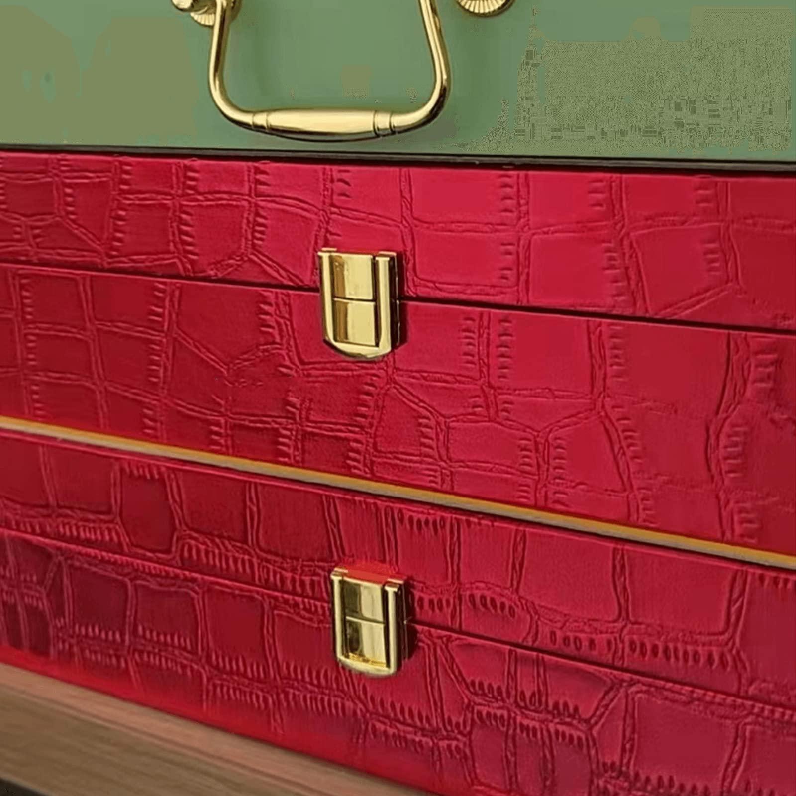 dophee dophee Toggle Catch Lock 0.98\"x0.79\" Gold Retro Style Iron Hasp Wood Chest Lock Latch Clasp with Screws for Jewellery Box Suitcase Chest Decoration (5-Pack)