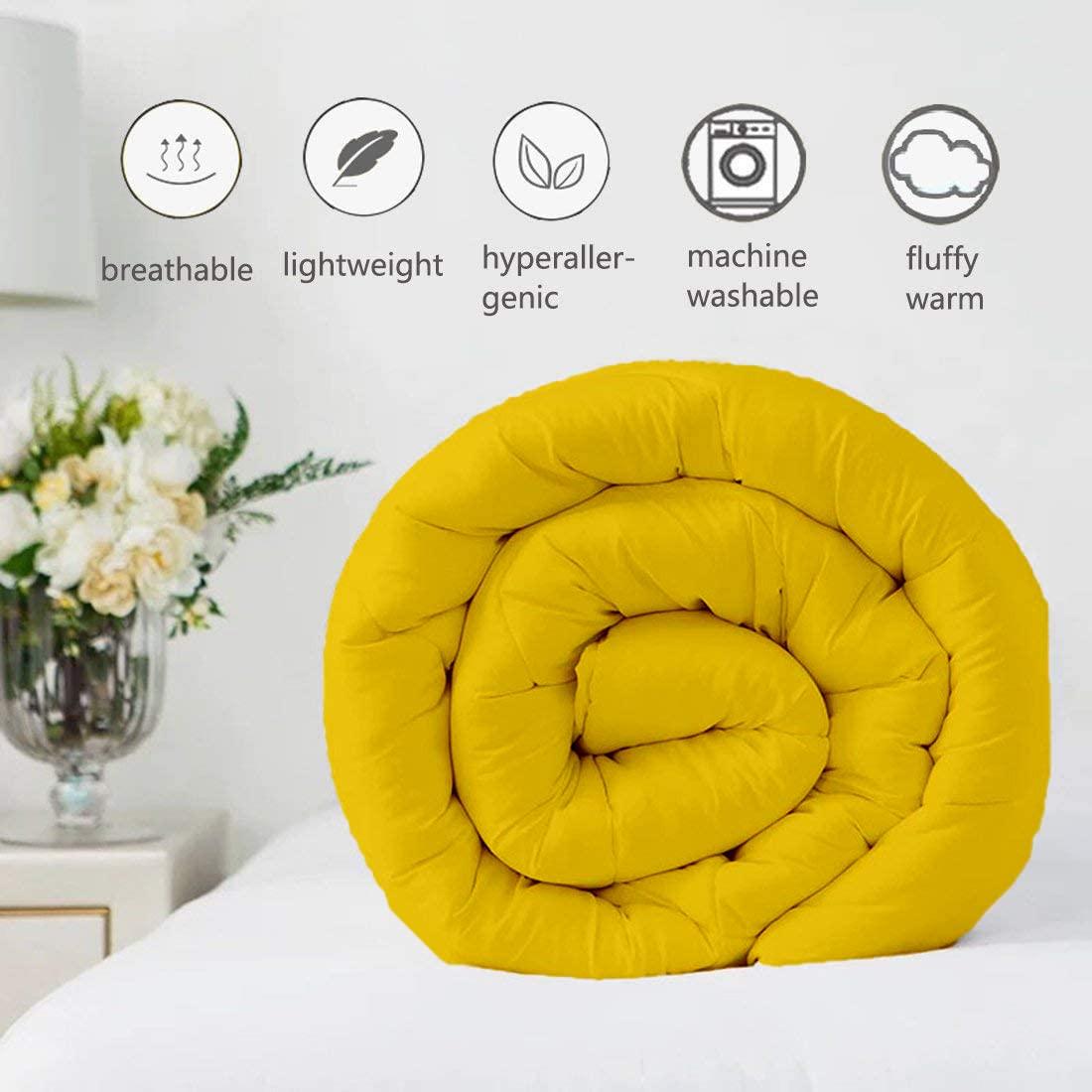 Fabricom-Retail Feel Super 1200-TC All Season Down Alternative Comforter Oversized King Plus (128x120) Pinch Pleated Warm & Soft Quilted 100% Egyptian Cotton 600 GSM Breathable & Soft Quality Comforter