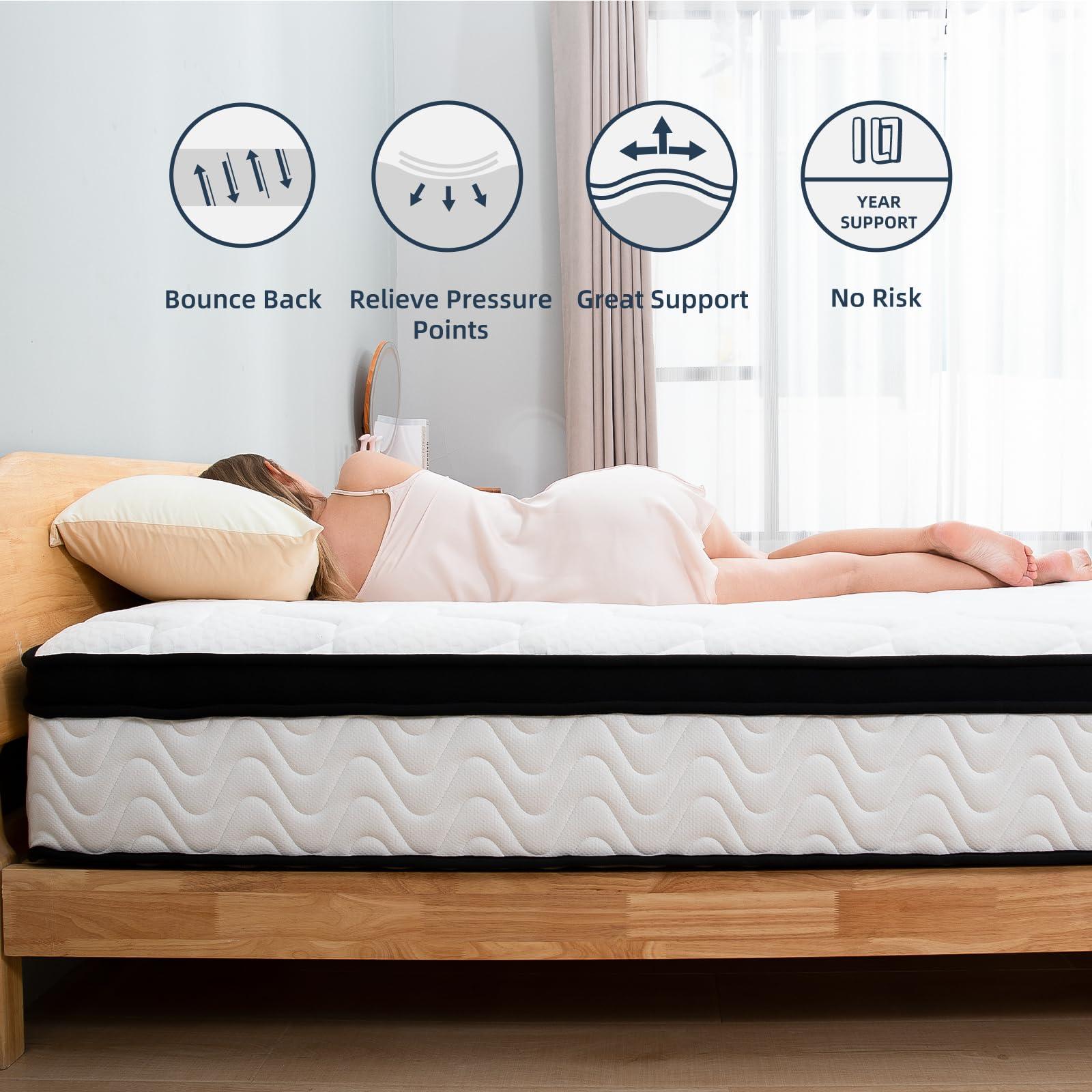 MOLBIUS MOLBIUS King Size Mattress | 12 Inch Hybrid Mattresses King in a Box | Medium Firm Memory Foam and Individual Pocket Springs | Fiberglass Free Bed Matress | Breathable | CertiPUR-US