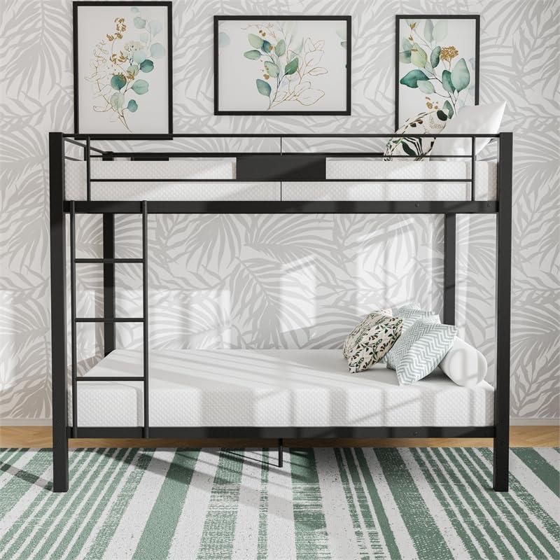 Furniture of America Furniture of America Rivell Metal Queen over Queen Bunk Bed in Black
