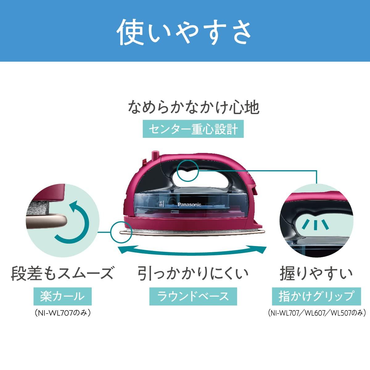 Panasonic Panasonic NI-WL607-PN Cordless Steam W Head Iron, Pink Gold
