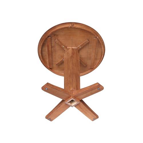 IC INTERNATIONAL CONCEPTS IC International Concepts 36 in Round Top Counter Height Pedestal Dining Table in Distressed Oak