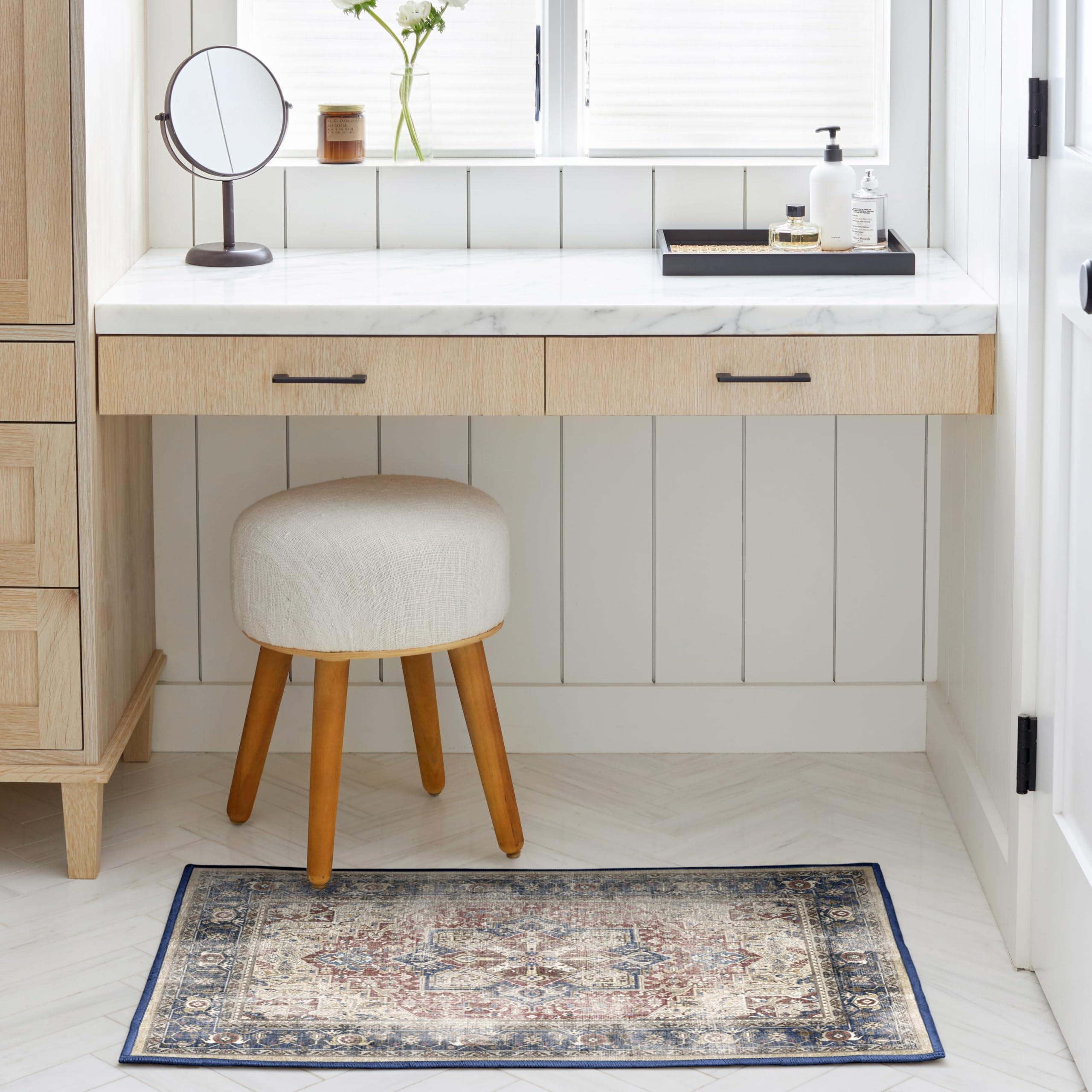 RUGGABLE Ruggable Washable 2x3 Area Rug, Kamran Royal Blue, Premium Rugs for Living Room, Bedroom, Kitchen, Office, Classroom with Gripper Non Slip Pad