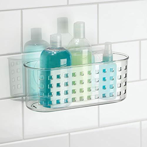 iDesign iDesign Plastic Shower Caddy and Bathroom Organizer Basket with Suction Cups 10.2x4.8x4.35, Clear