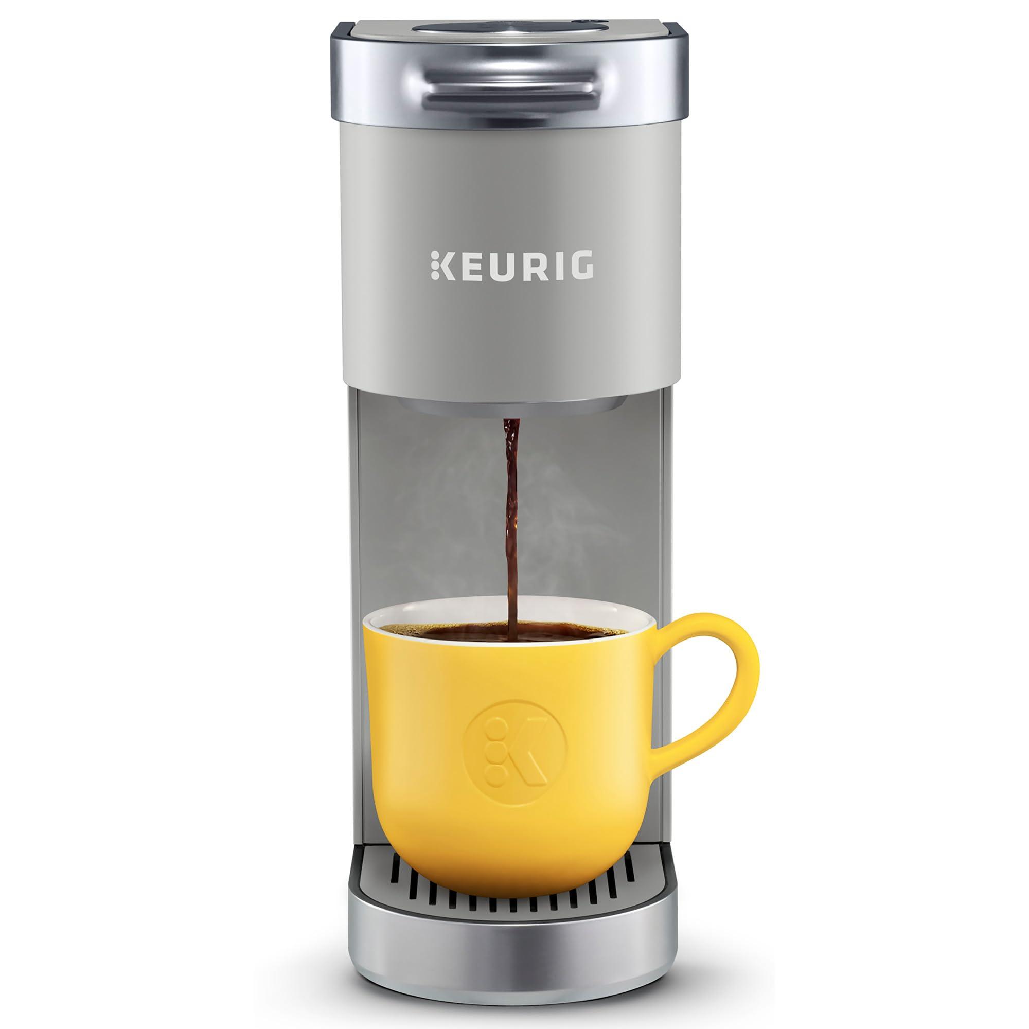 Keurig Keurig K-Mini Plus Single Serve K-Cup Pod Coffee Maker, with 6 to 12oz Brew Size, Stores up to 9 K-Cup Pods, Travel Mug Friendly, Studio Gray