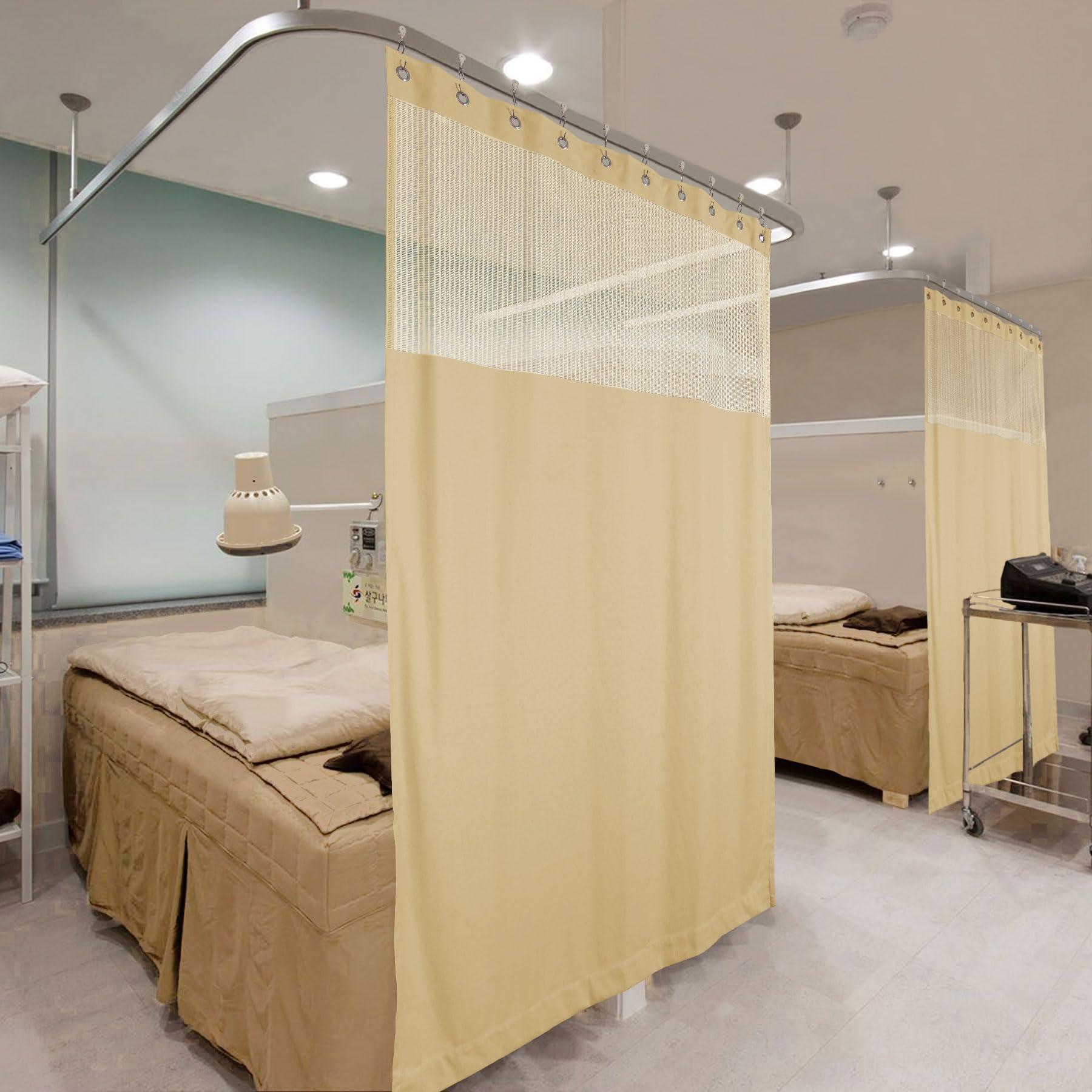 Fcosie Fcosie Hospital Grommet Curtains, 72" Wx96 L | Bean Cubicle Medical Curtain Bed Divider, 1 Panel | Medical Room Divider | Cubicle Hospiatl Curtain | Cubicle Door Privacy Curtain, 6ft Wide x 8ft Tall