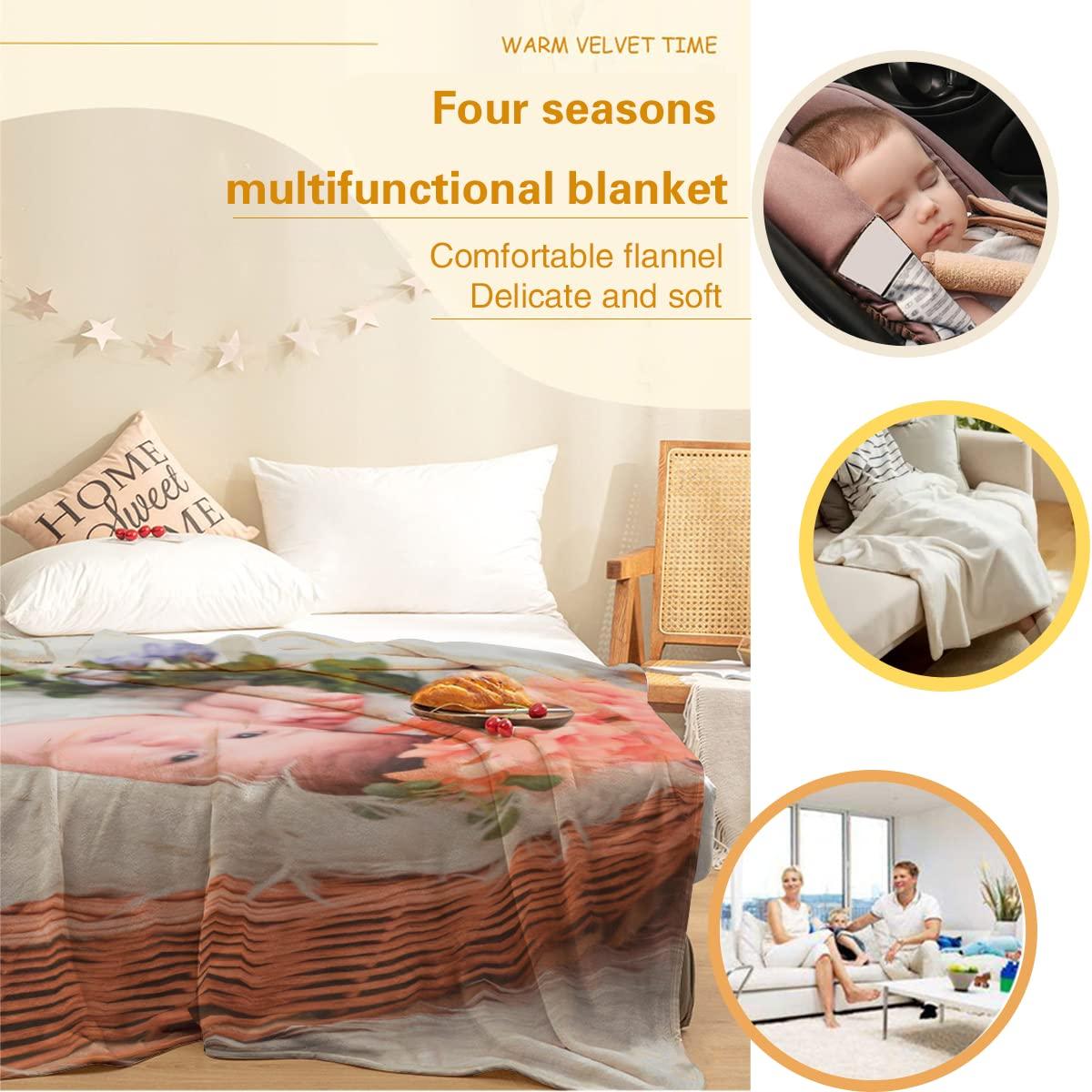 AXKEUDO AXKEUDO Custom Blankets with Text Picture Collage Customized Throw Blanket,Birthday Anniversary Wedding Personalized Halloween Christmas Couples Gift for Boyfriend Girlfriend 78.7\"X59\" 1 Photo-3