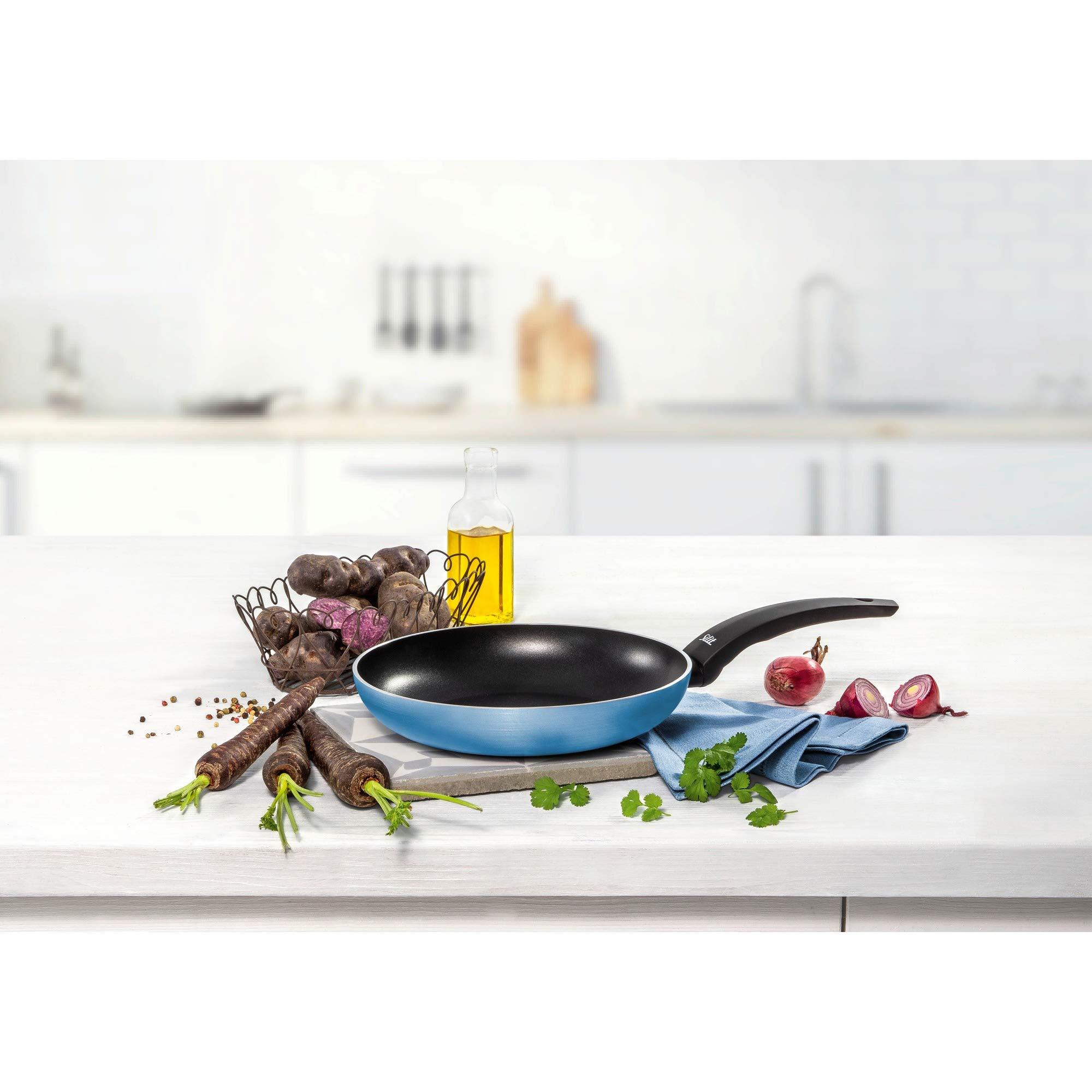 Silit Silit Belluna Frying Pan 28 cm Aluminium Coated with Plastic Handle for Gentle Frying Blue