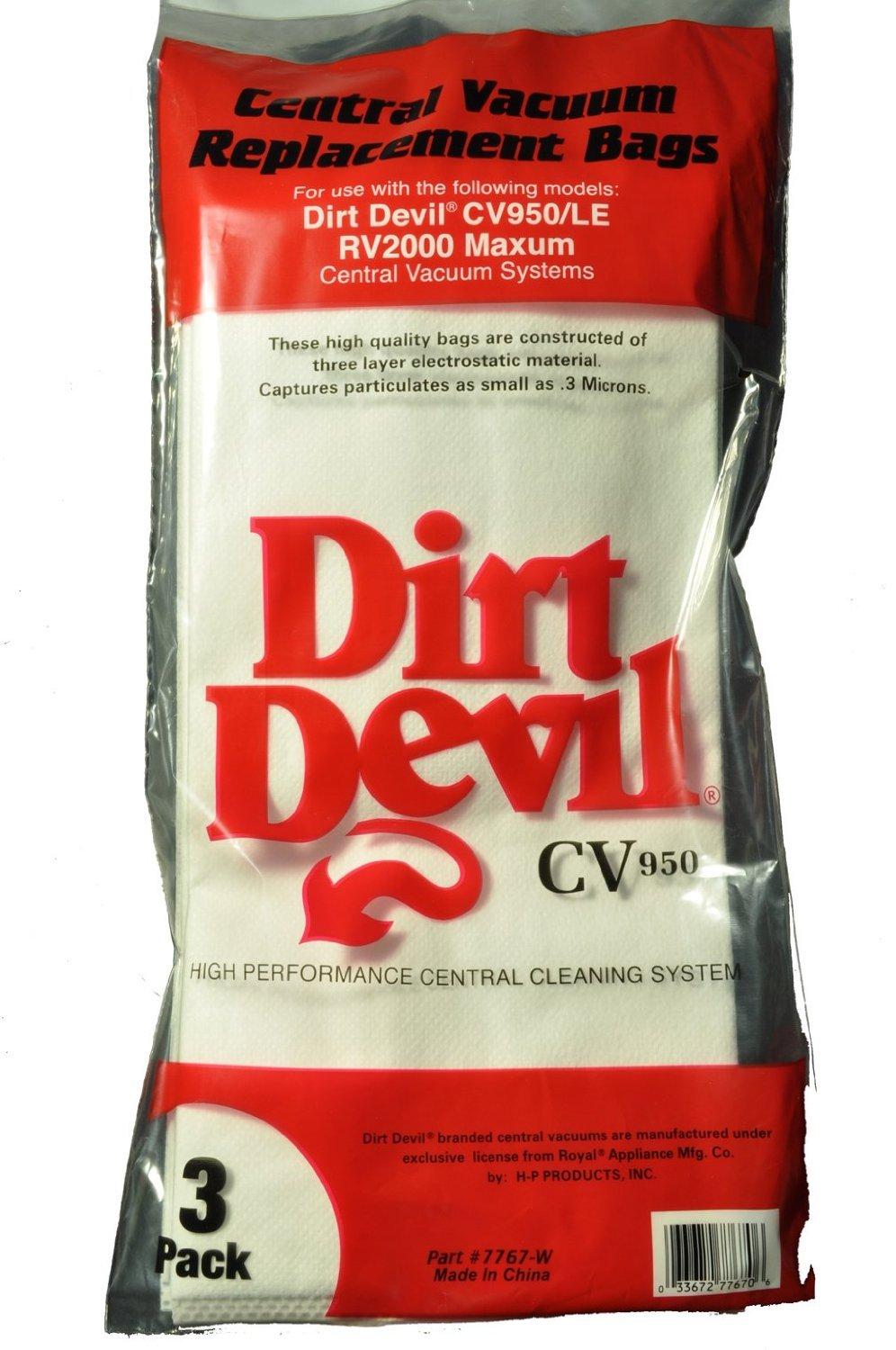 Dirt Devil Dirt Devil CV950, CV950LE, RV2000 Maxum Central Vac Bags (3 Bags)