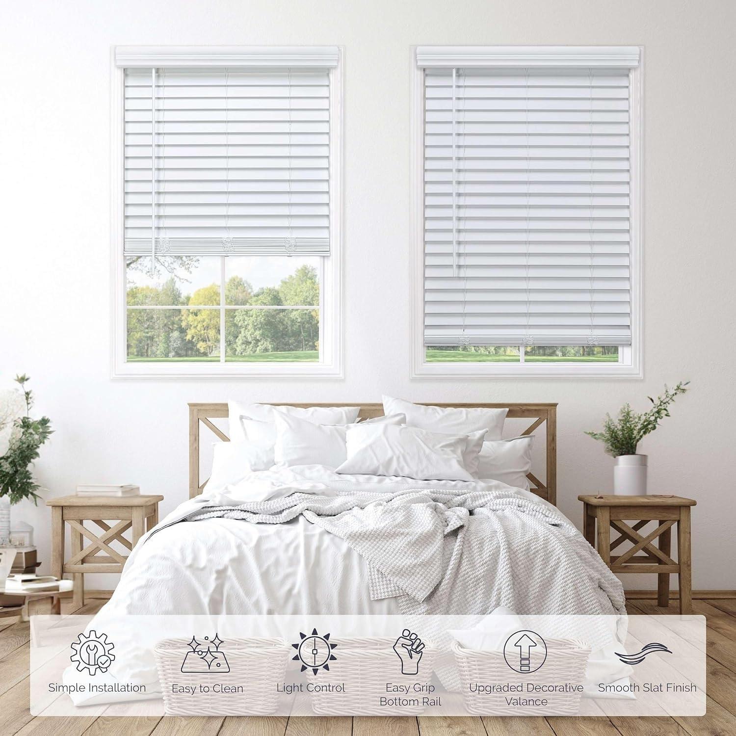 LOQPDNXN Vinyl Mini Blinds Custom Venetian Blinds for Windows Cordless Cordless Room Darkening Venetian Blind Window Blinds Blinds & Shades Mini Blinds.White.34Wx(12" H to 98" H Customizeize)