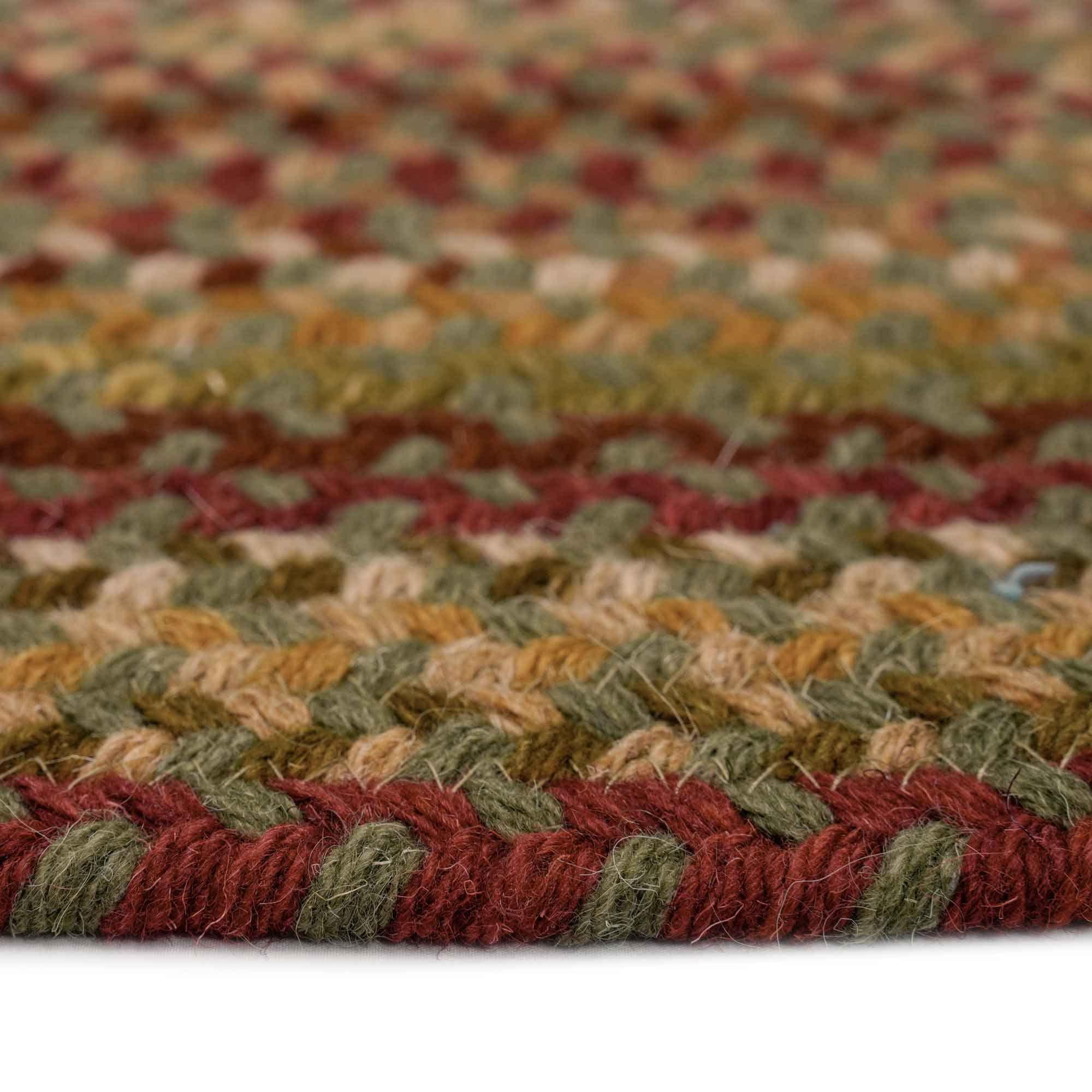Capel Capel Rugs Manchester Braided Basket, 20\" x 12\", Sage Red Hues
