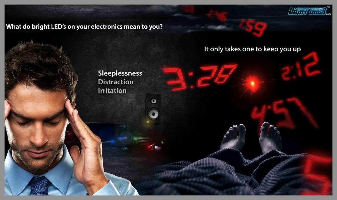 LIGHTDIMS LightDims Black Out Edition - Light Blocking LED covers/Light Dimming Sheets for Routers, Electronics and Appliances and more. Blocks 100% of Light, in Minimal Packaging.