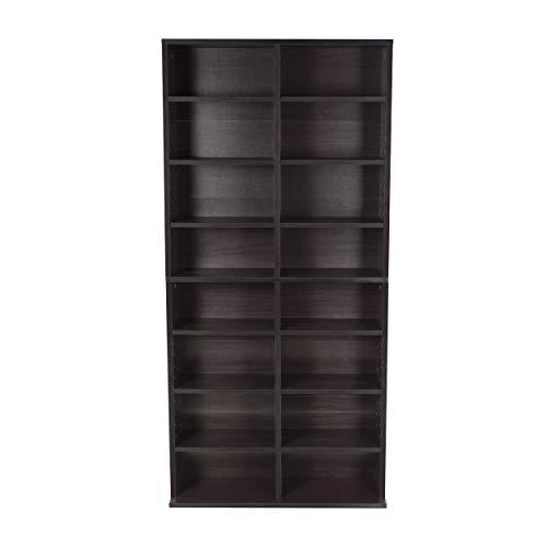 Atlantic Atlantic Oskar Adjustable Media Cabinet - Holds 464 CDs, 228 DVDs or 276 Blu-rays, 12 Adjustable and 4 fixed shelves PN in Espresso