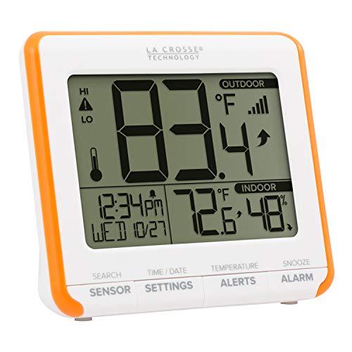 La Crosse Technology La Crosse Technology 308-179OR Wireless Temperature Humidity Station with Trends & Alerts, Orange/White