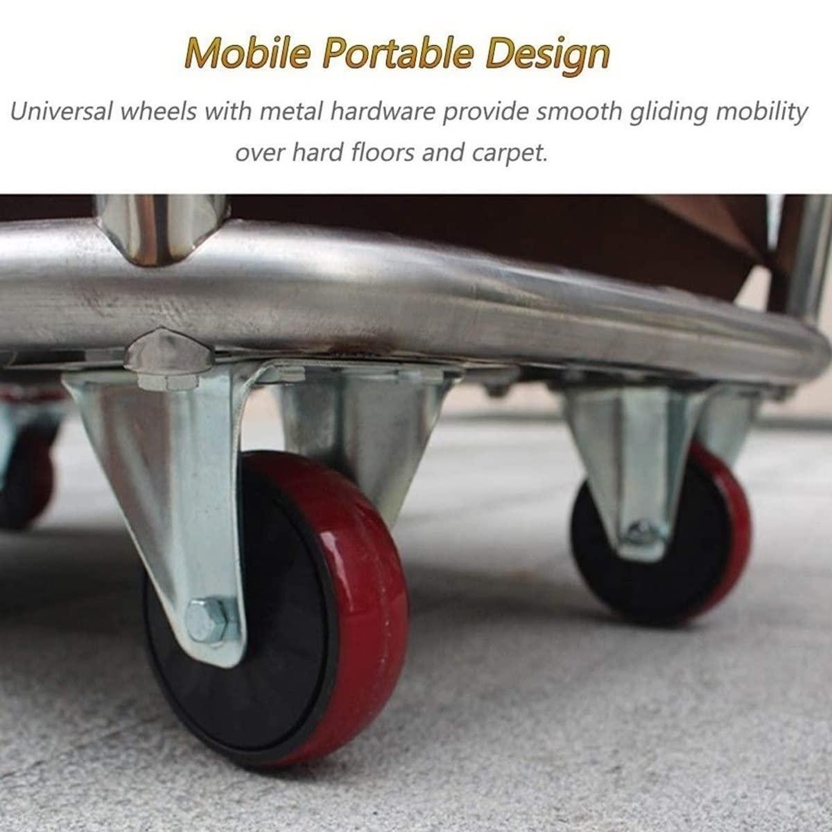 Easyars Heavy Duty Commercial Laundry Cart with Wheels,Linen Material Handling Carts Storage Rolling Hampers 400L Large Capacity Clothes Organizer