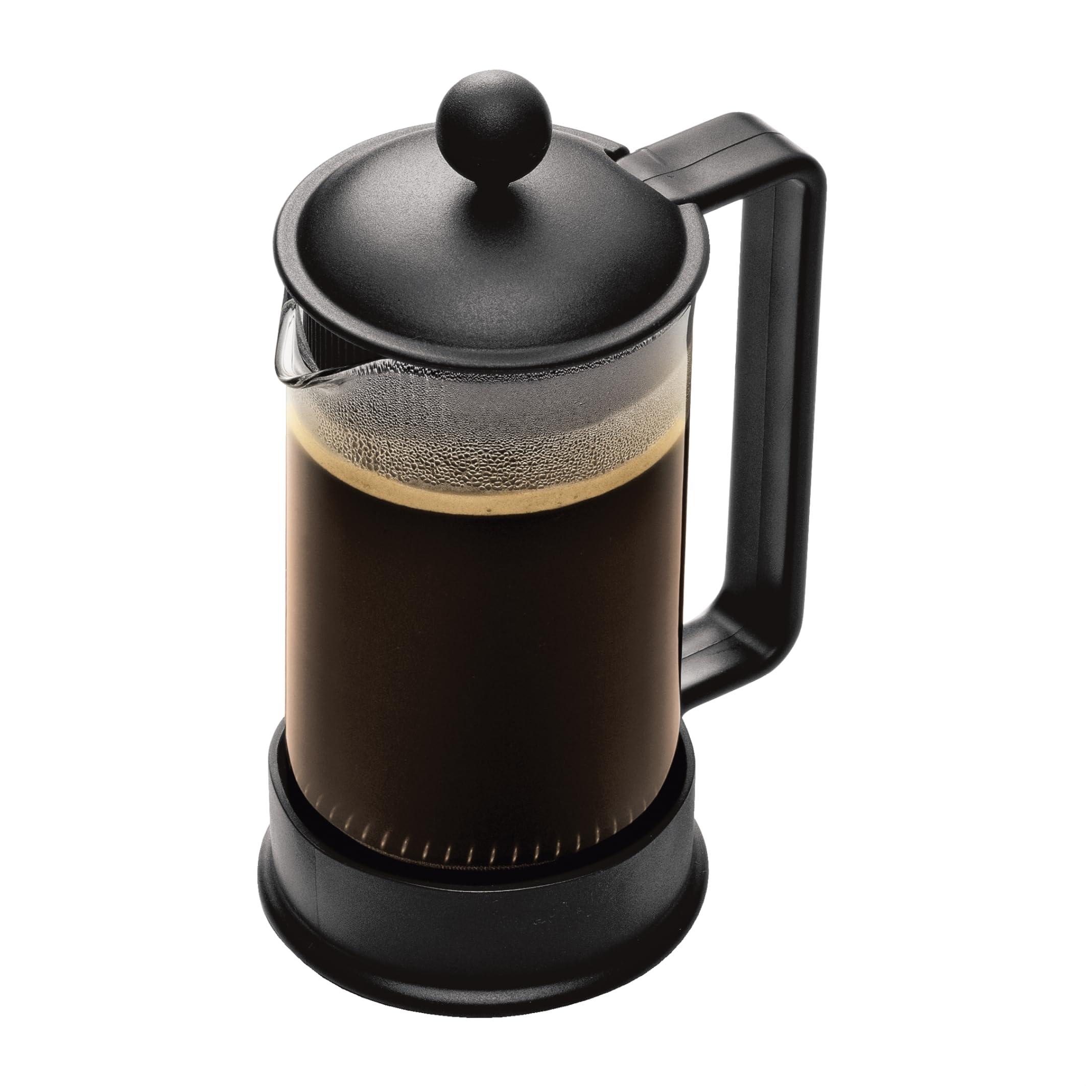 Bodum Bodum 12 oz Brazil French Press Coffee Maker, High-Heat Borosilicate Glass, Black - Made in Portugal