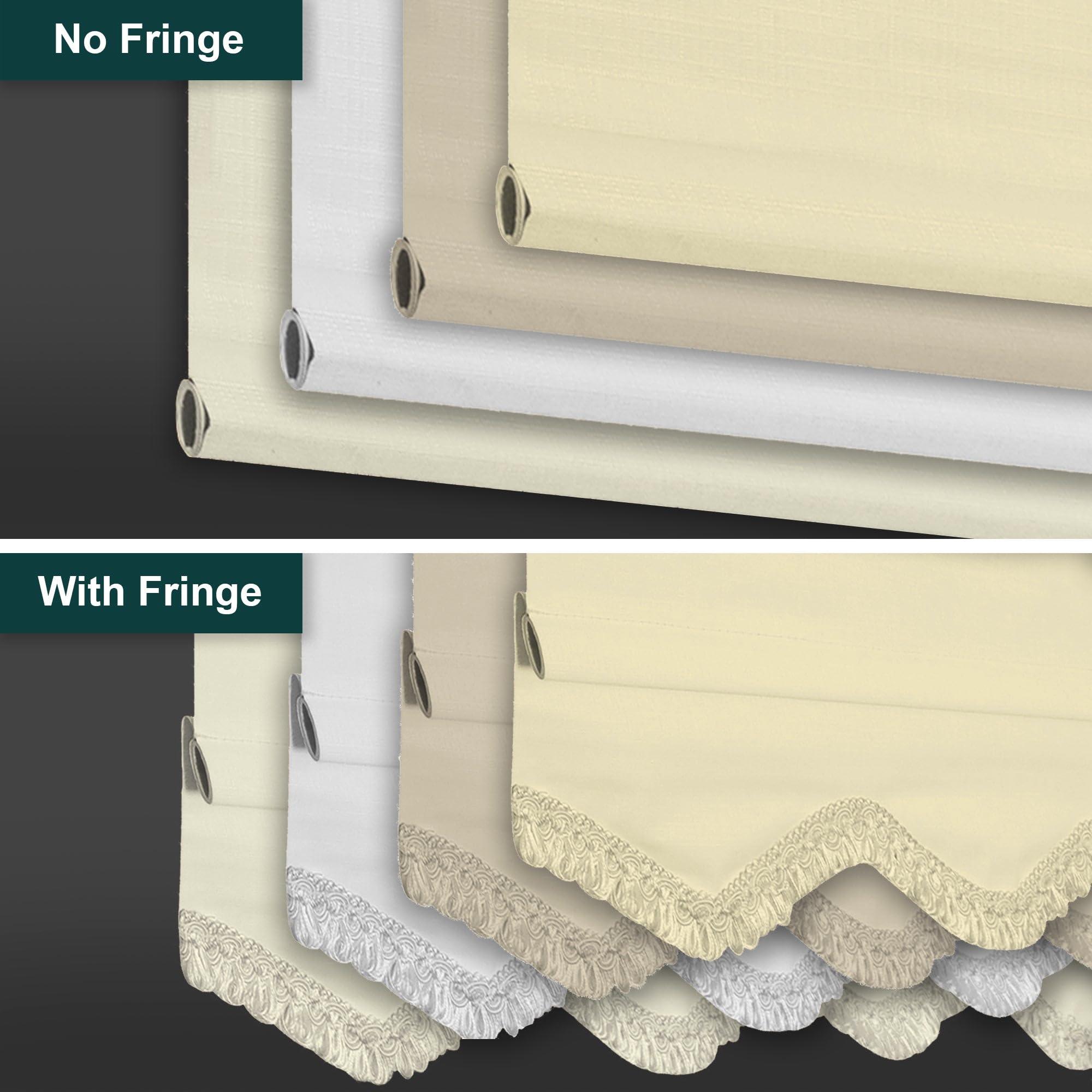 CHICOLOGY CHICOLOGY Blackout Custom Roller Shades, Cordless Blinds, Window Shades for Home, Roller Window Shades,Window Treatments, Door Blinds, Blackout Shades, Ivory Textured (Fringe), 71.5" W X 64" H