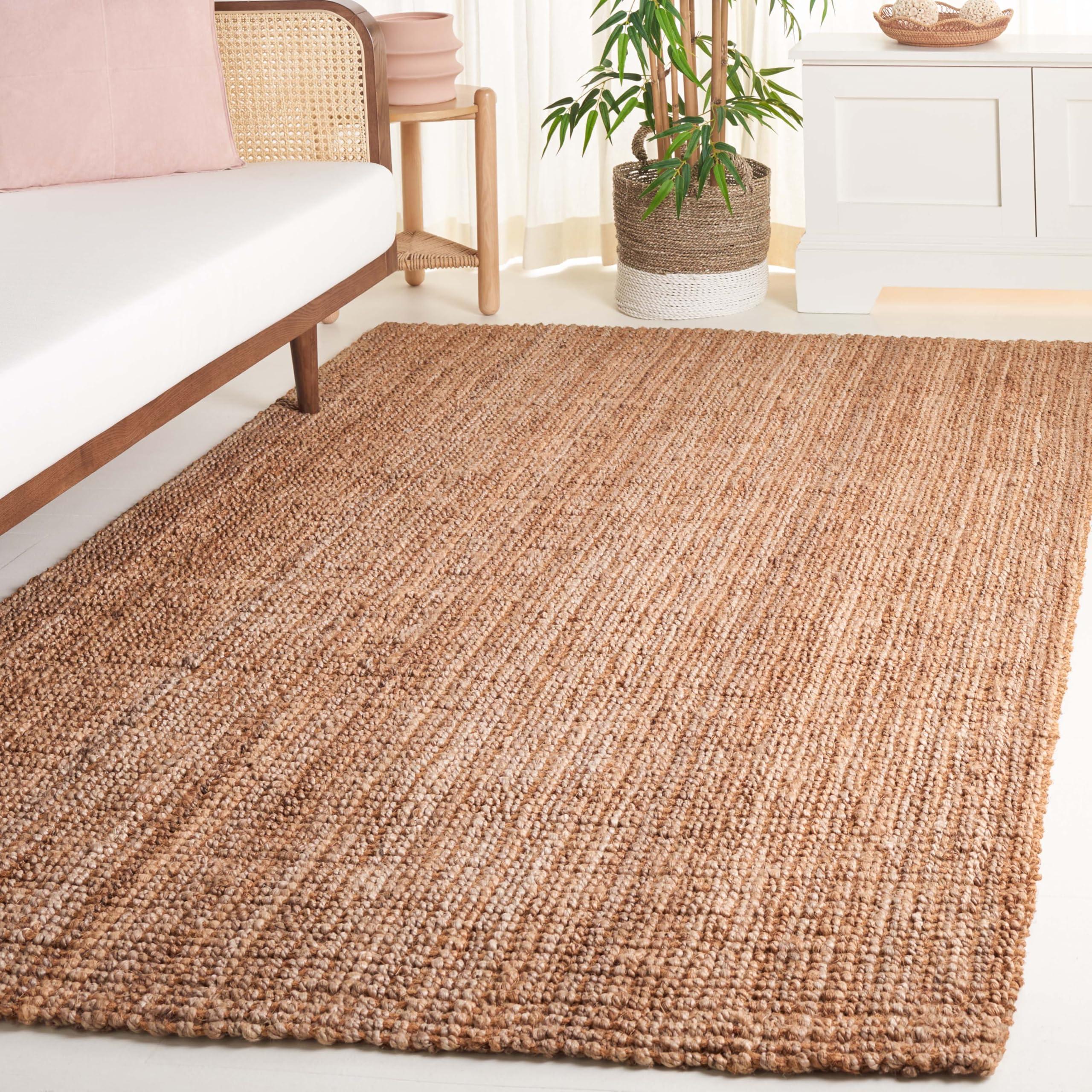 Safavieh SAFAVIEH Natural Fiber Collection Area Rug - 5' x 8', Natural, Rustic Farmhouse Boho Style, Handmade Jute & Coir, Ideal for The Living Room, Bedroom, Dining Room (NFB576A-5)