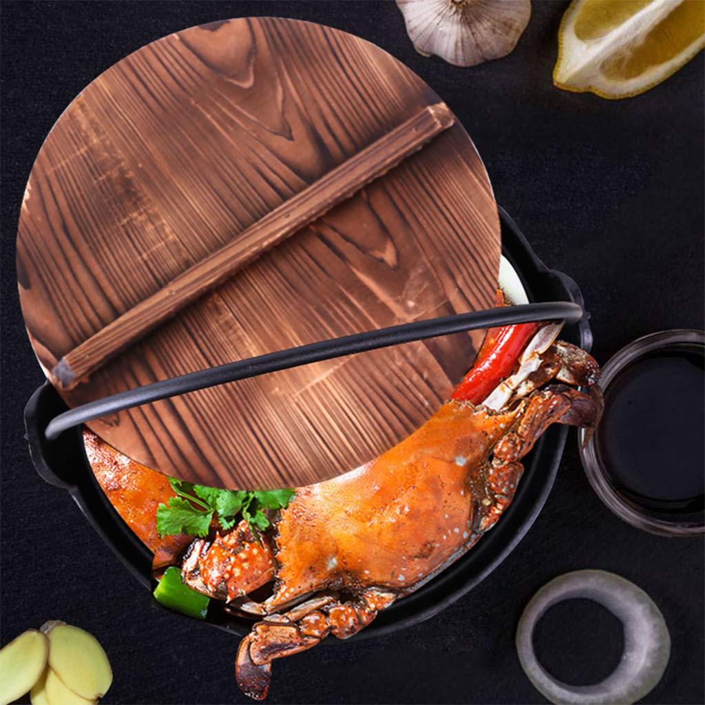 CHIUEAST CHIUEAST Wooden Wood Cover Handmade Fir Anti-scalding Lid Cover Wok Lid Hypotenuse Wood Lid