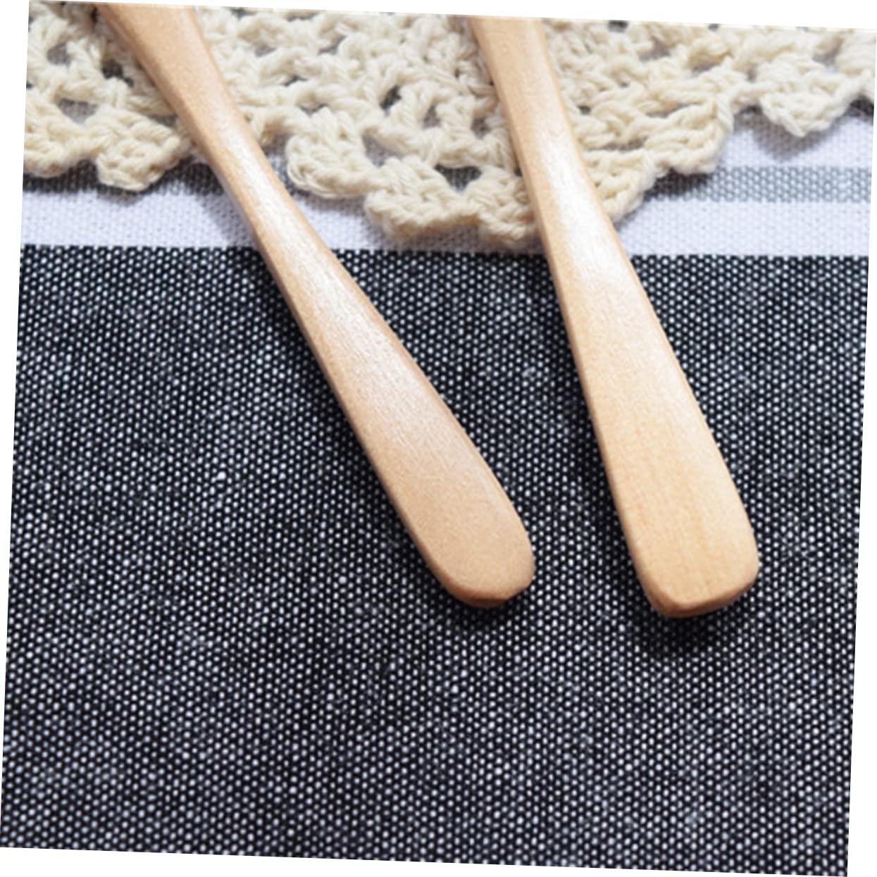 VILLCASE VILLCASE 6PCS Kids Wooden Spoons Mini Oval Spoon Set Reusable and Smooth Texture for Jam Condiments Soup Kids Ware